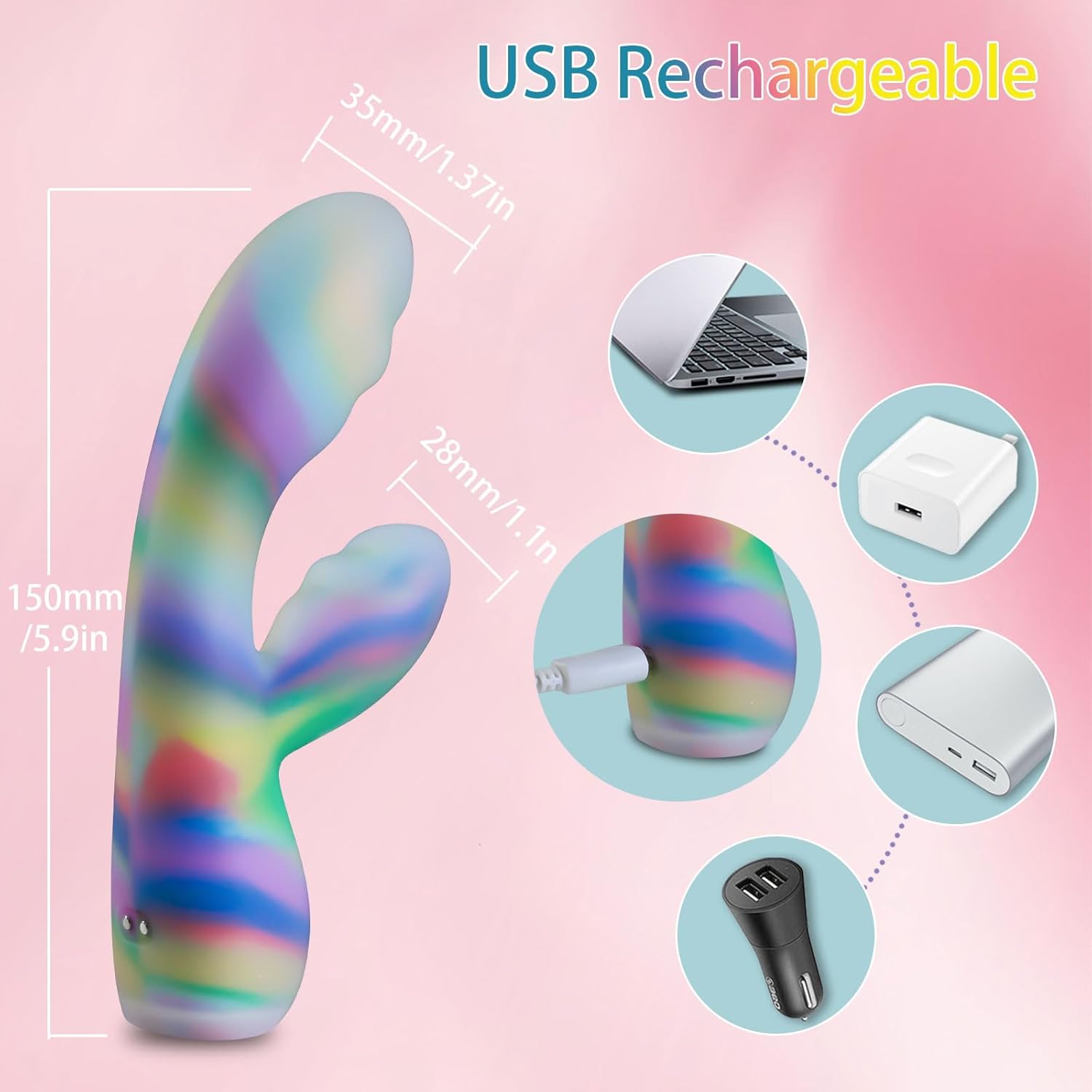 PrismRabbit Rainbow G - Spot & Clit Vibrator - SinfulX - Personal Care > Sexual Wellness > Rabbit Vibrator