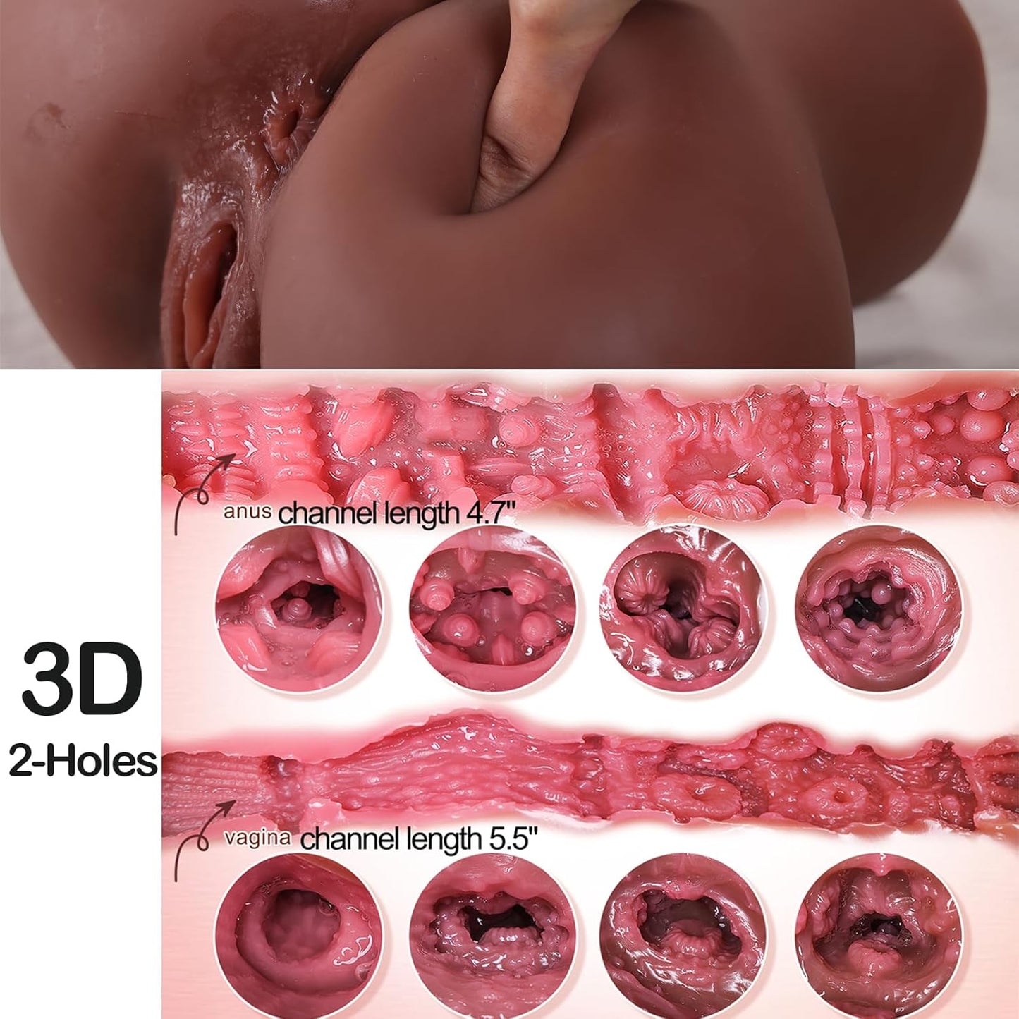 Sex Doll Ass Pussy Male Masturbator - Clearing the Ware - House, Black Sex Doll for Men Buttock with Vagina Anus, Male Sex Toy Pussy Big Ass for Men Masturbation with 2 Holes - Coffee Black - SinfulX - 