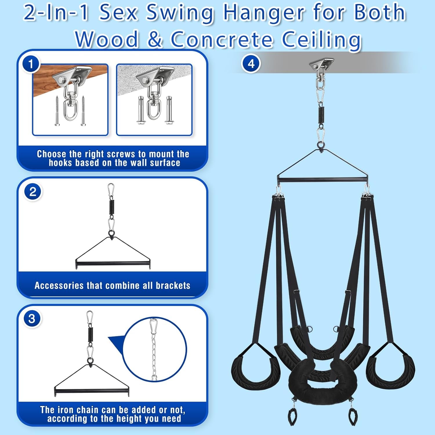 TitanOrbit 360° Ceiling Sex Swing 1000lb - SinfulX - 