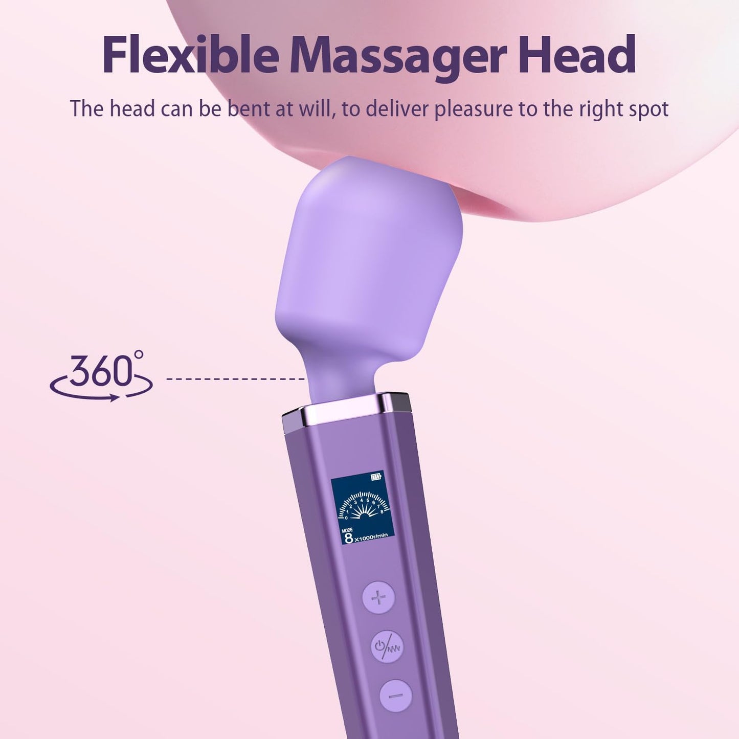 AuraStrike Wand Vibrator Waterproof 8 Modes Rechargeable - SinfulX - Personal Care > Sexual Wellness > Wand Vibrator
