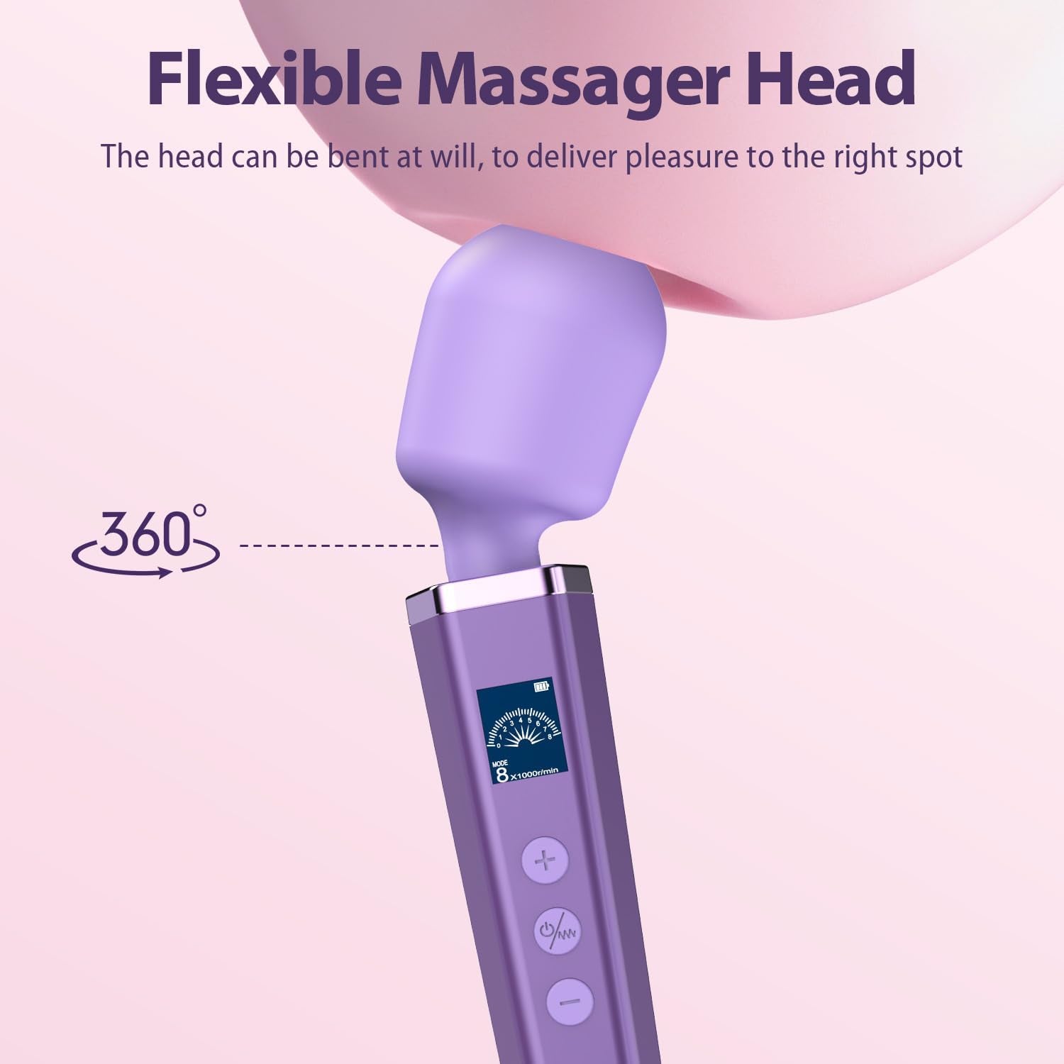 AuraStrike Wand Vibrator Waterproof 8 Modes Rechargeable - SinfulX - Personal Care > Sexual Wellness > Wand Vibrator