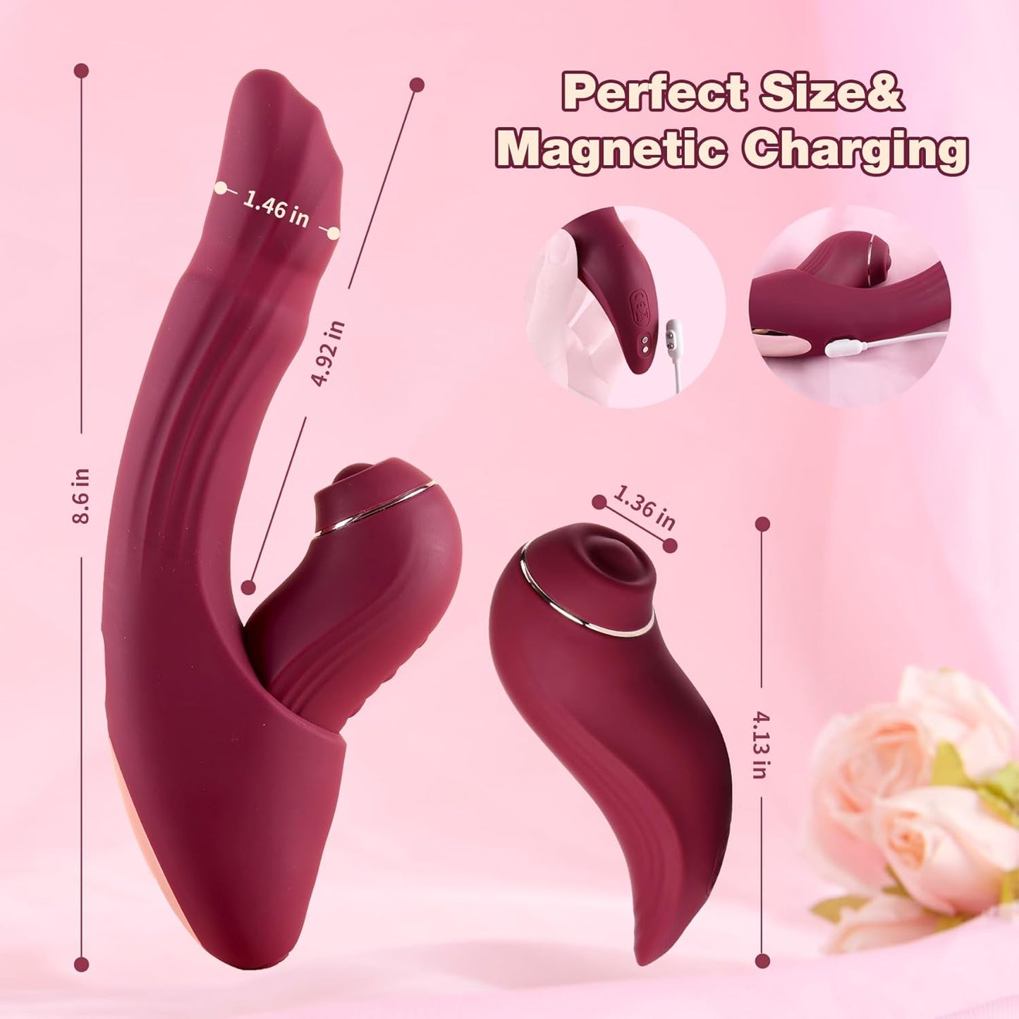 Vibrator Sex Toys Adult Dildo -  6 in 1 Detachable Set Heating APP Vibe with 7 Tapping 7 Thrusting 10 Vibration, Female True Clit Nipple G Spot Anal Stimulator for Women Men Couples Game