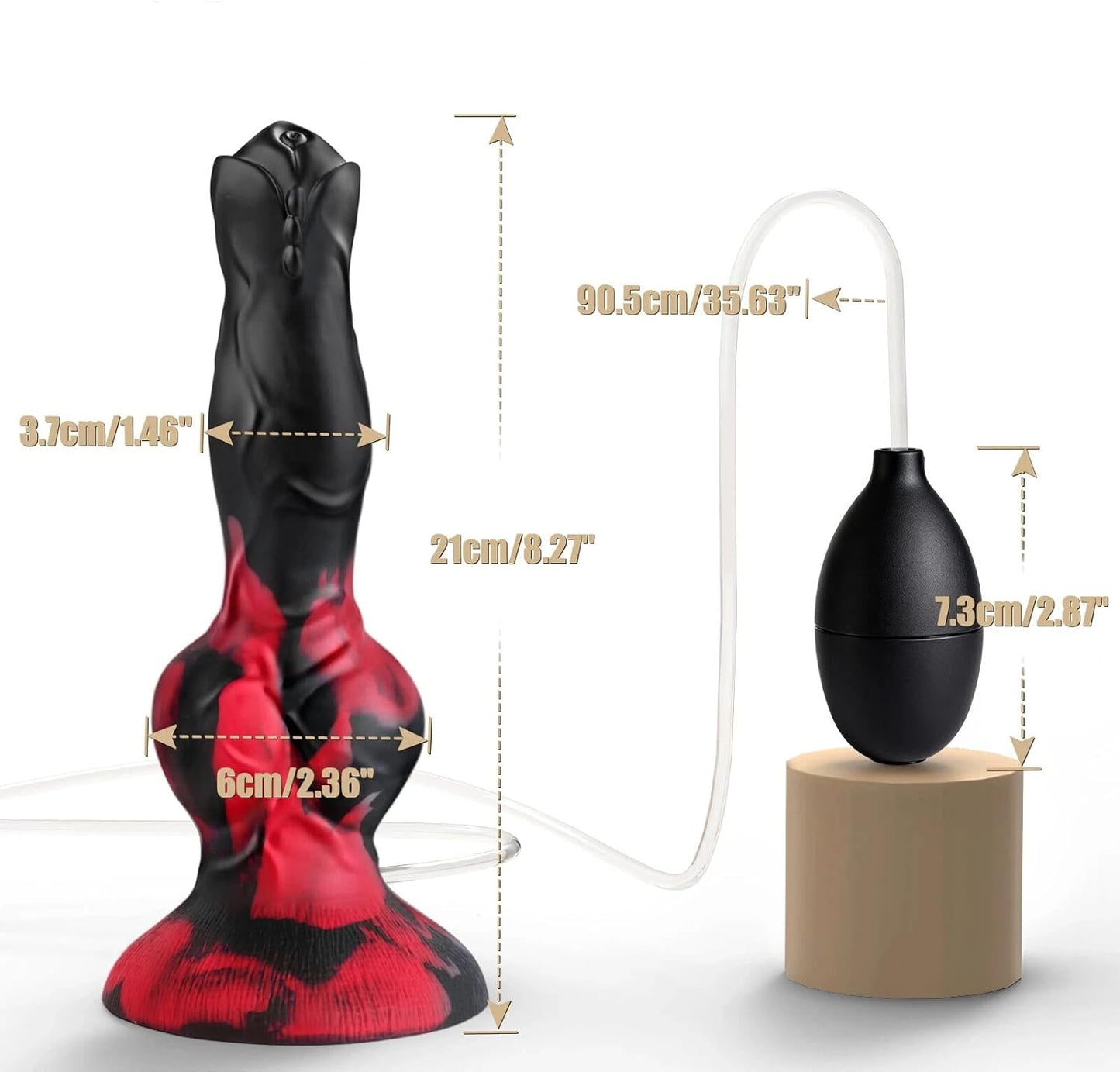 Squirting Dildo Sex Toys, 8.3'' Silicone Dildo Soft with 2 Knots, Dildos with Suction Cup, Sex Toy - SinfulX - 