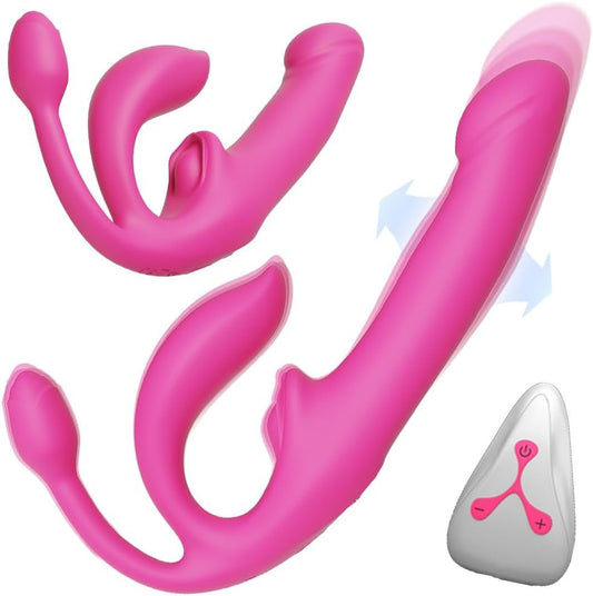 QuadSync Triple Head Strapless Strap On Vibrator - SinfulX - Personal Care > Sexual Wellness > Strapless Strap - On