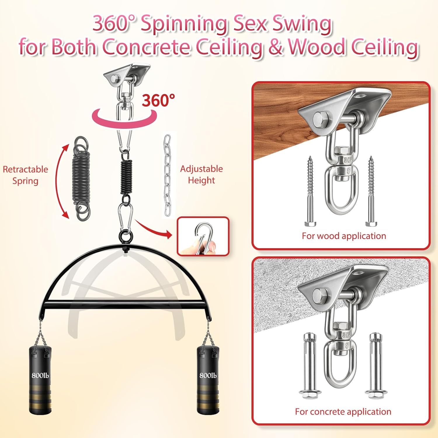 AeroRotate 2 - in - 1 360° Sex Swing 800lb - SinfulX - 