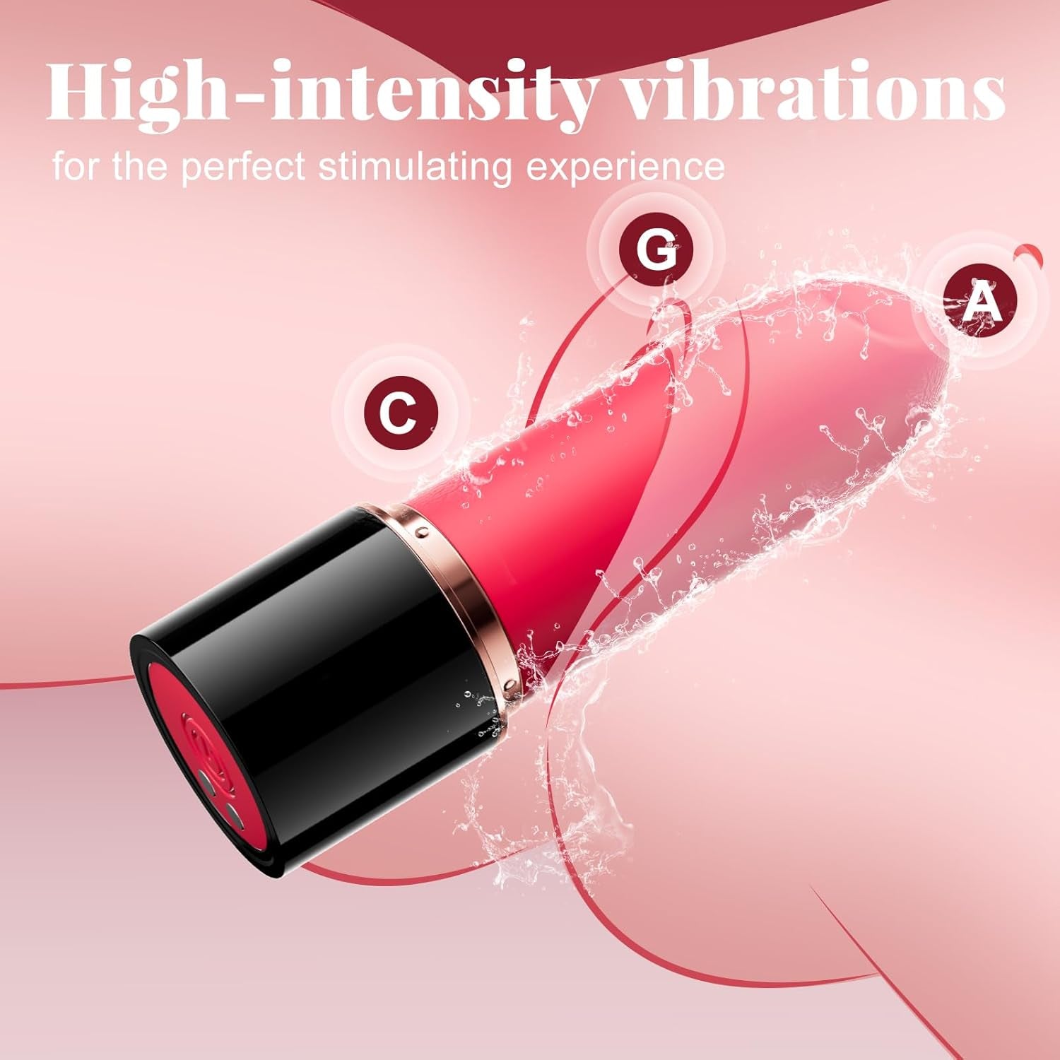 Lipstick Bullet Vibrator Adult Sex Toys, 10 Powerful Vibrations, Mini for Clitoral Stimulation, Rechargeable & Discreet Electric Massagers, Waterproof Portable Rose Toys & Games