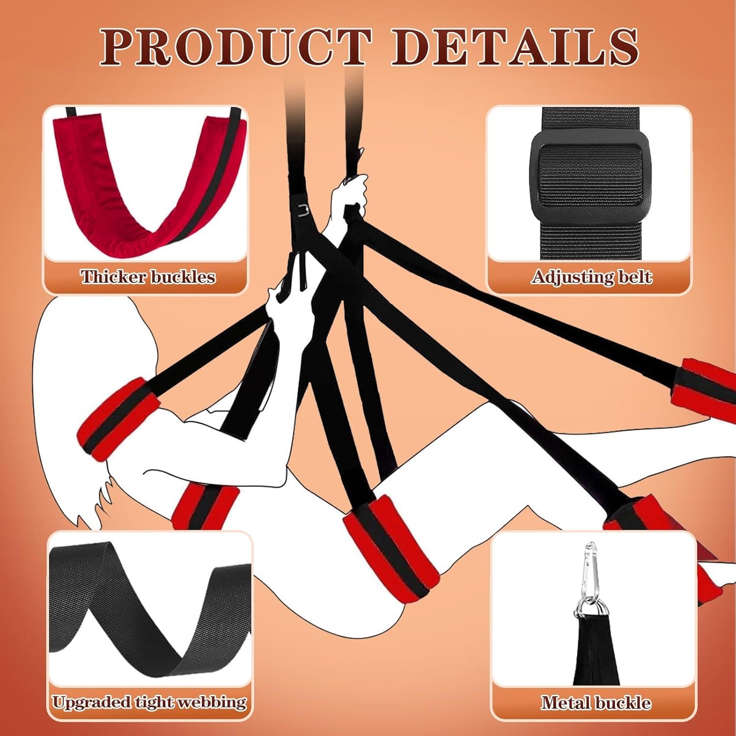 RedyX Ceiling & Door Sex Swing 300lb Support - SinfulX - Personal Care > Sexual Wellness > Sex Swing
