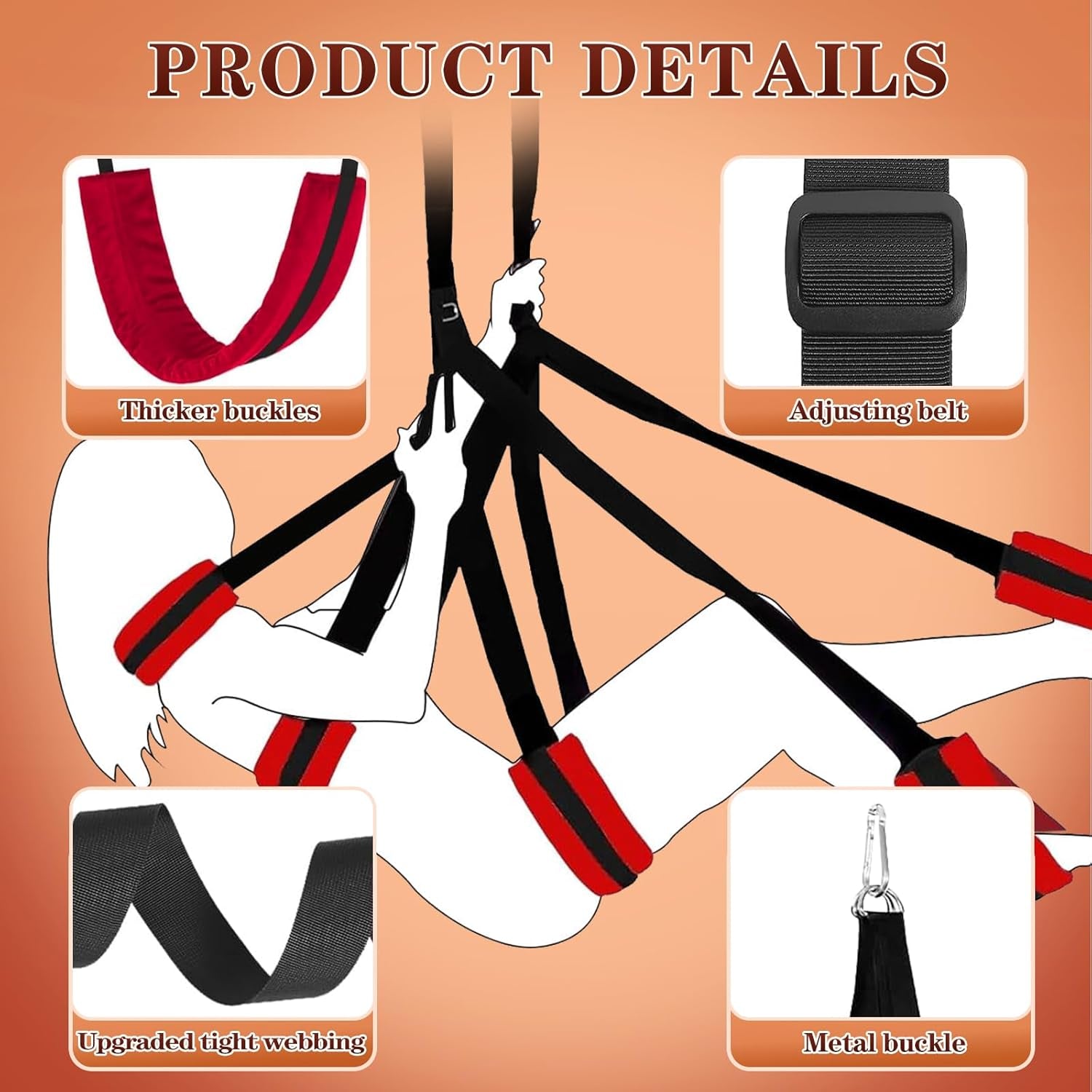 RedyX Ceiling & Door Sex Swing 300lb Support - SinfulX - Personal Care > Sexual Wellness > Sex Swing