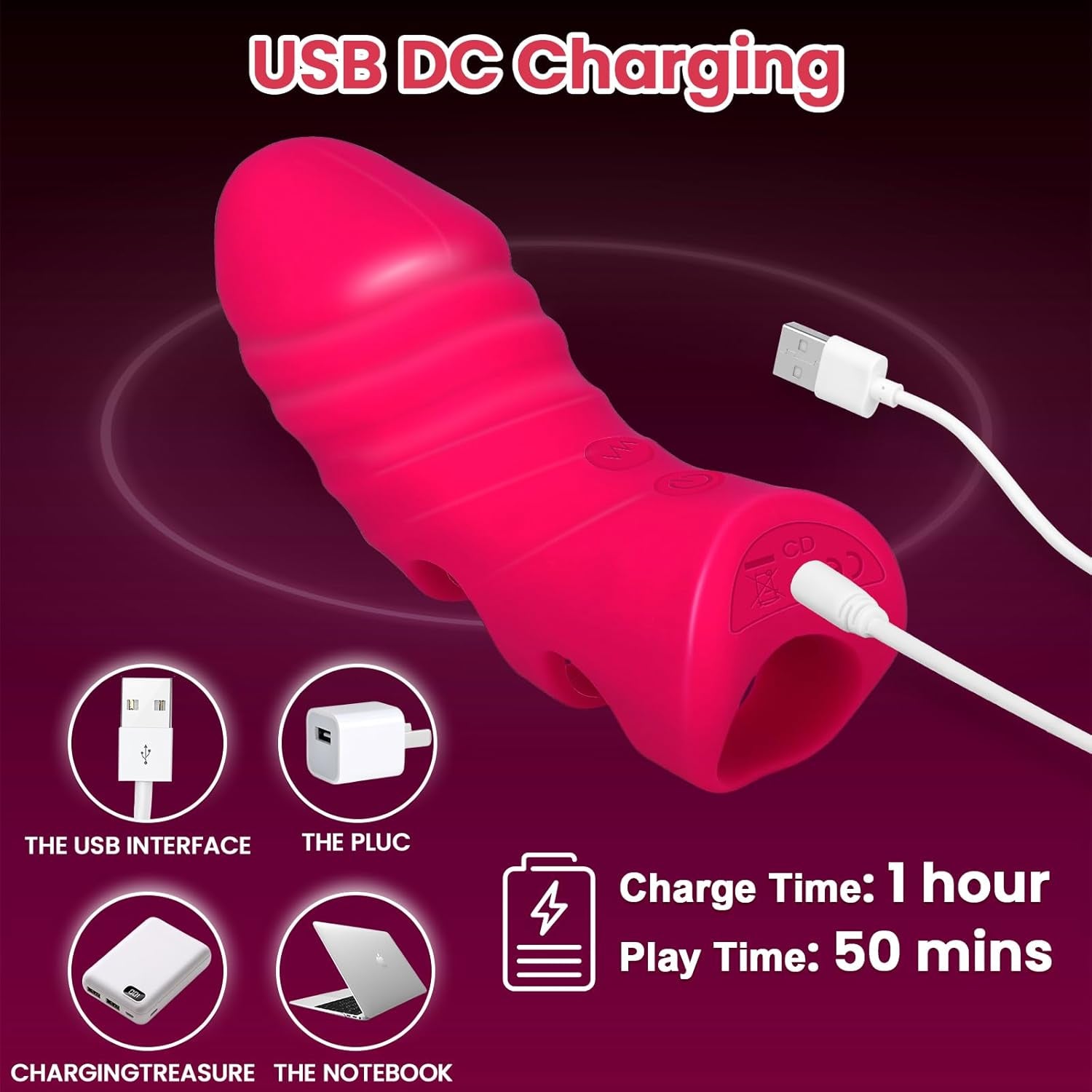 PulseFit Mini Finger Vibrator 10 Modes Quiet USB Recharge - SinfulX - Personal Care > Sexual Wellness > Finger Vibrator