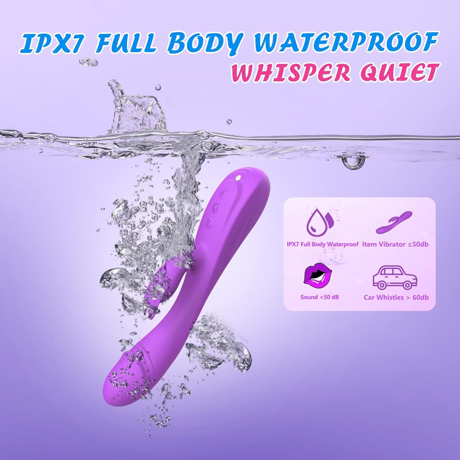 VantaWave Rabbit Vibrator 49 Modes Dual Motor Waterproof - SinfulX - 