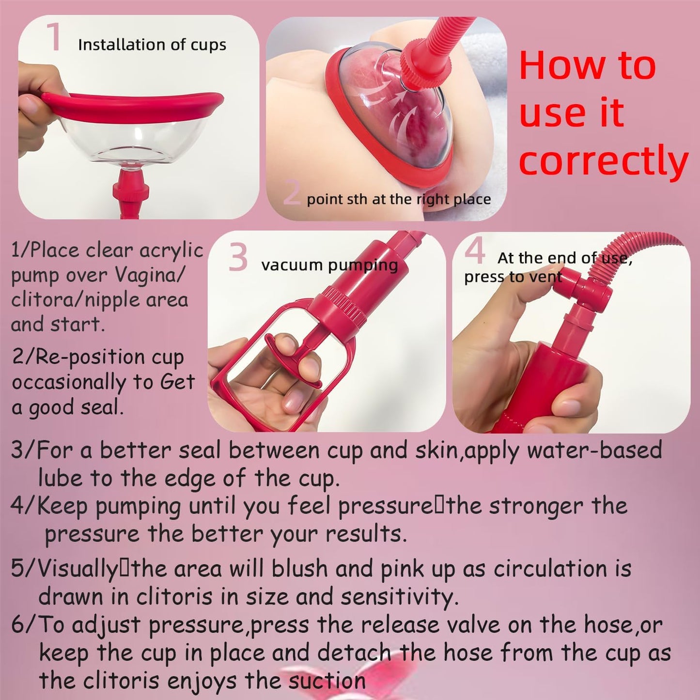 ScarletVesper Pussy Pump Set with 5 Cups | Manual Vacuum