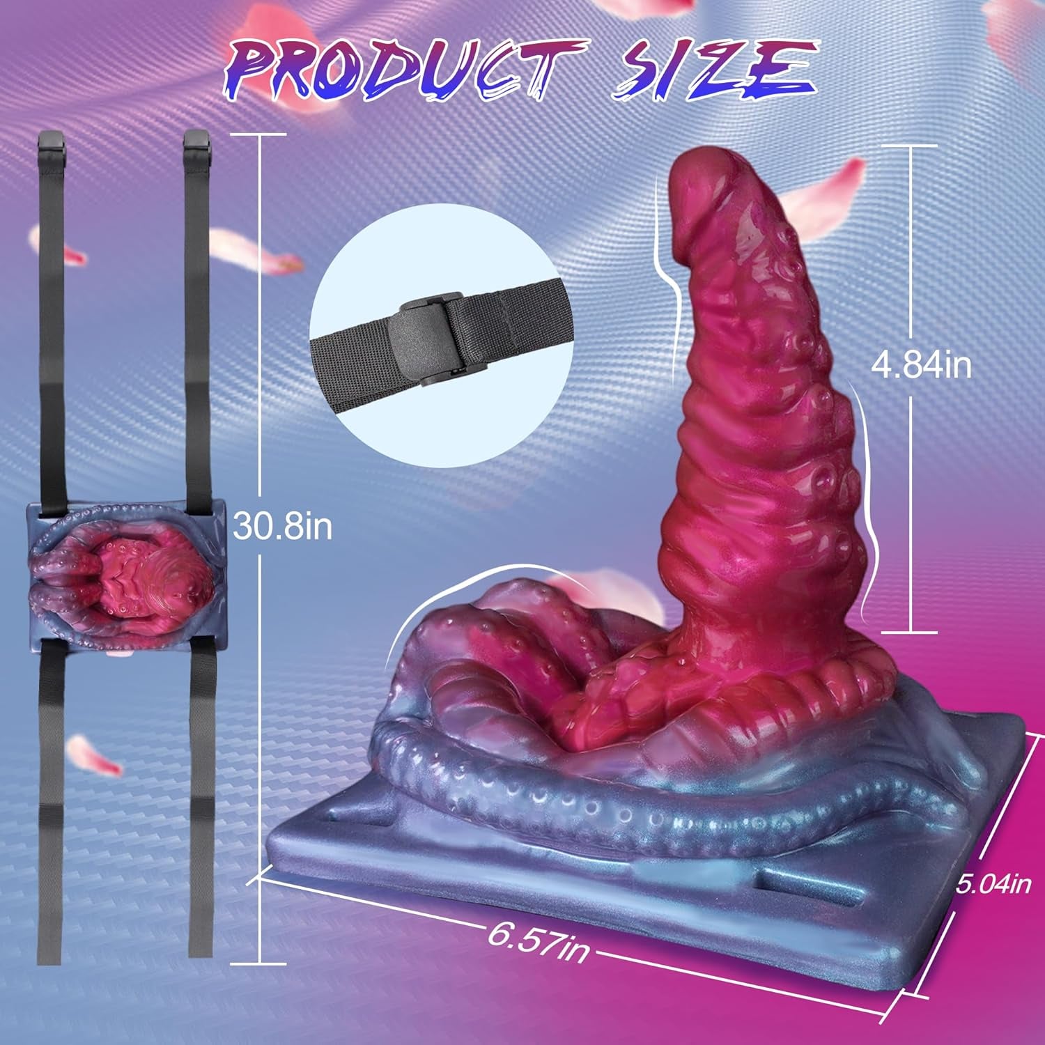 Monster Fantasy Dildo Riding Grinder Sex Toy, Vibrating Tentacle Alien Dildo Sit and Ride Vibrator with 10 Vibrations, G Spot Clitoral Vibrator Remote Silicone Strap on Adult Sex Toy for Women Men - SinfulX - 