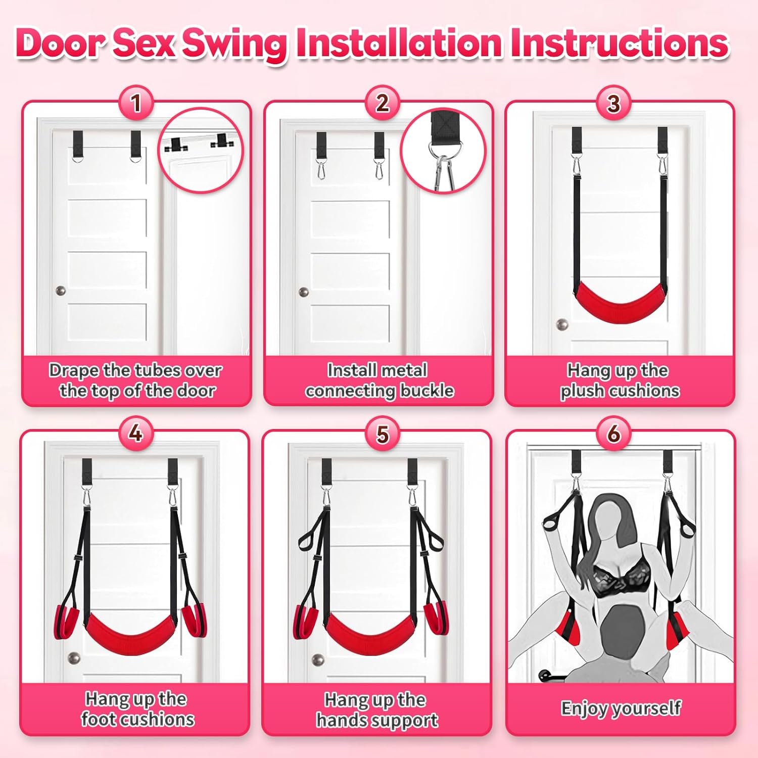VelvetRise Door Sex Swing 800lb Support Wide Cushions - SinfulX - 