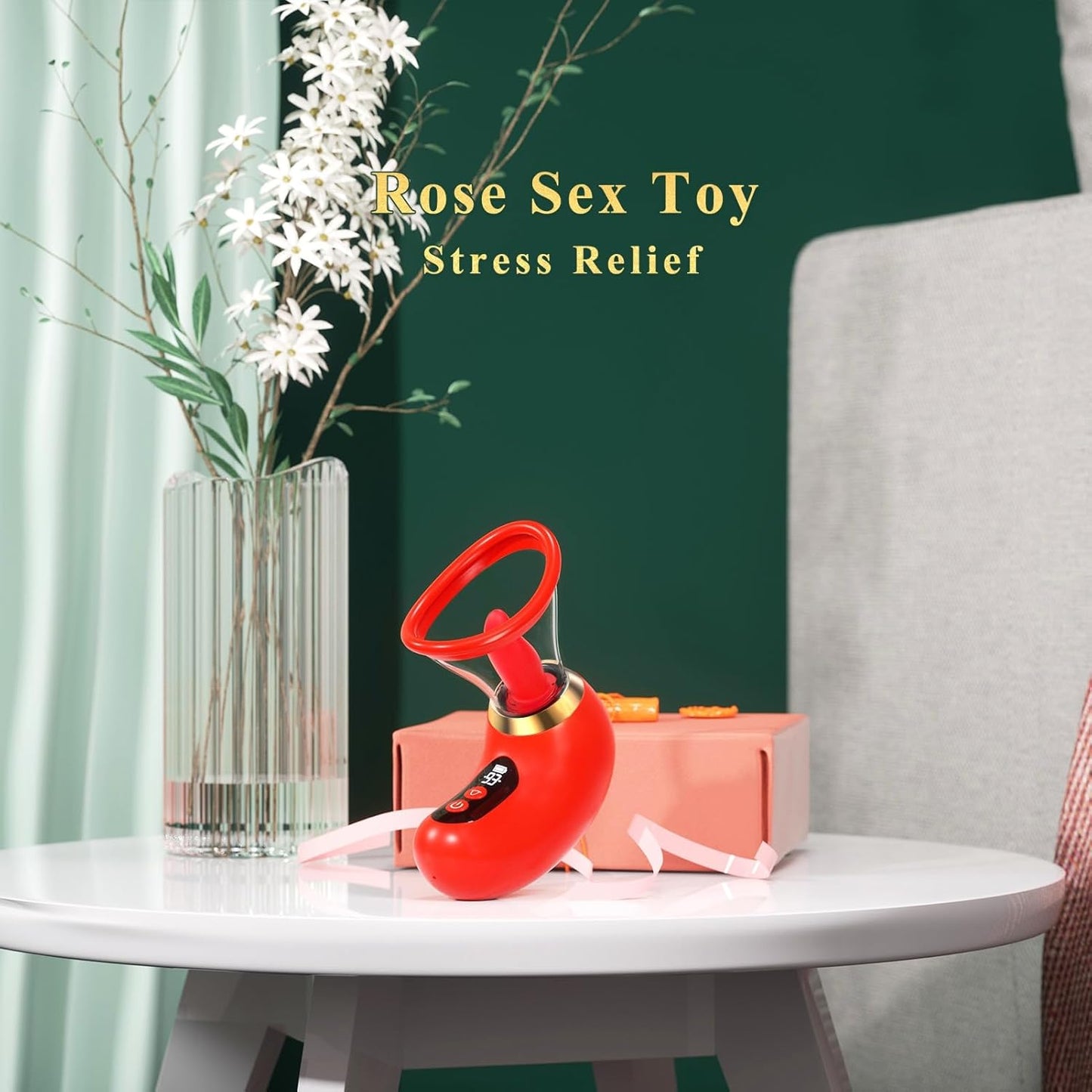 Vibrator Sex Toys for Women - 5IN1 AI APP Rose Toy Adult Toys Sucking Vibrator, 3 Sucking, 9 Tongue Licking & Vibrating Sex Toy, 2 Removable Cup LCD Display Clitoral Vibrators Sex Novelties - SinfulX - 