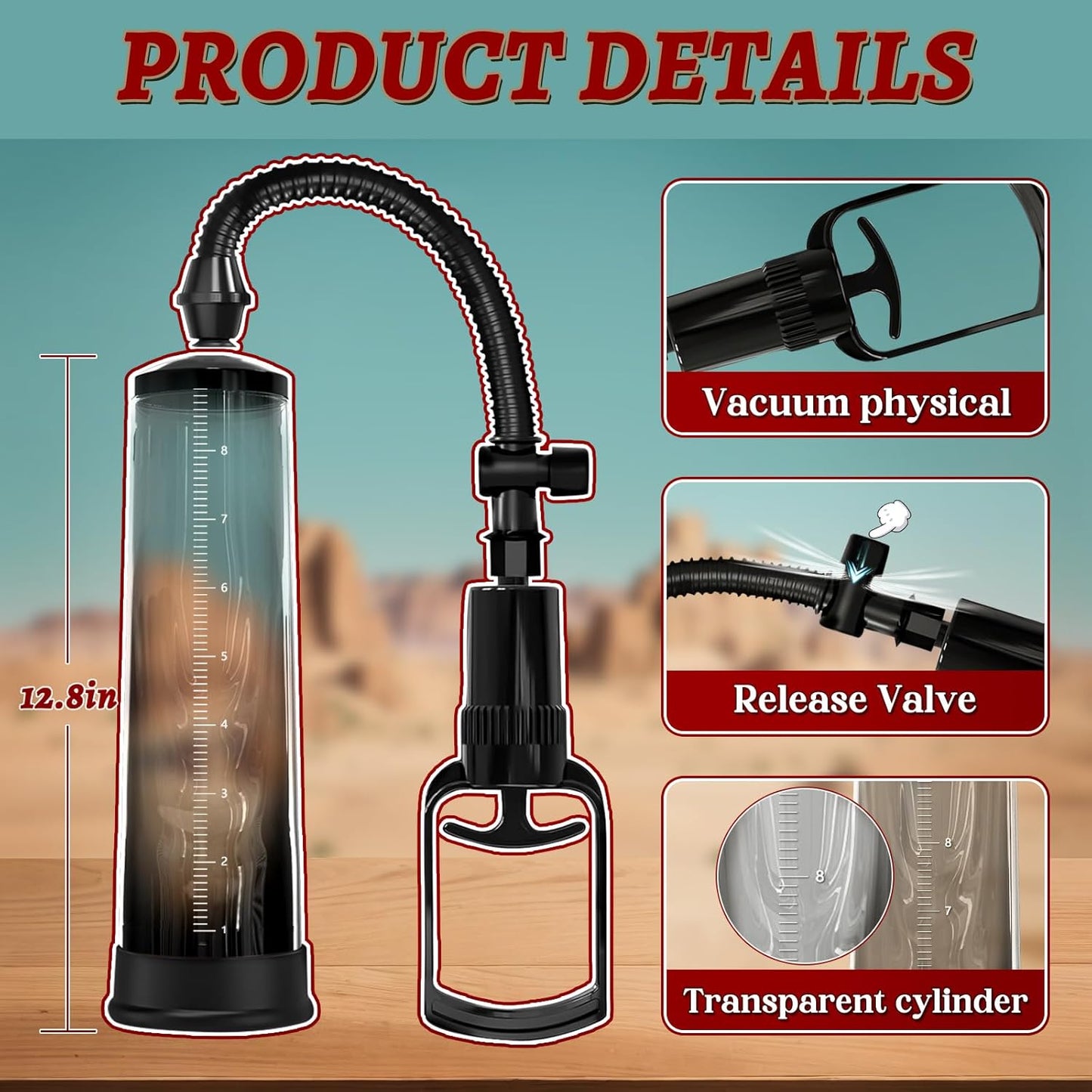 Penis Pump with Realistic Mouth, Manual Vacuum Penis Extender Male Masturbator,Sex Toys Sexual Stimulation Device for Erection, Ed,Adult Male Sex Toys for Men, Mouth Sex Toy (Regular Style) - SinfulX - 