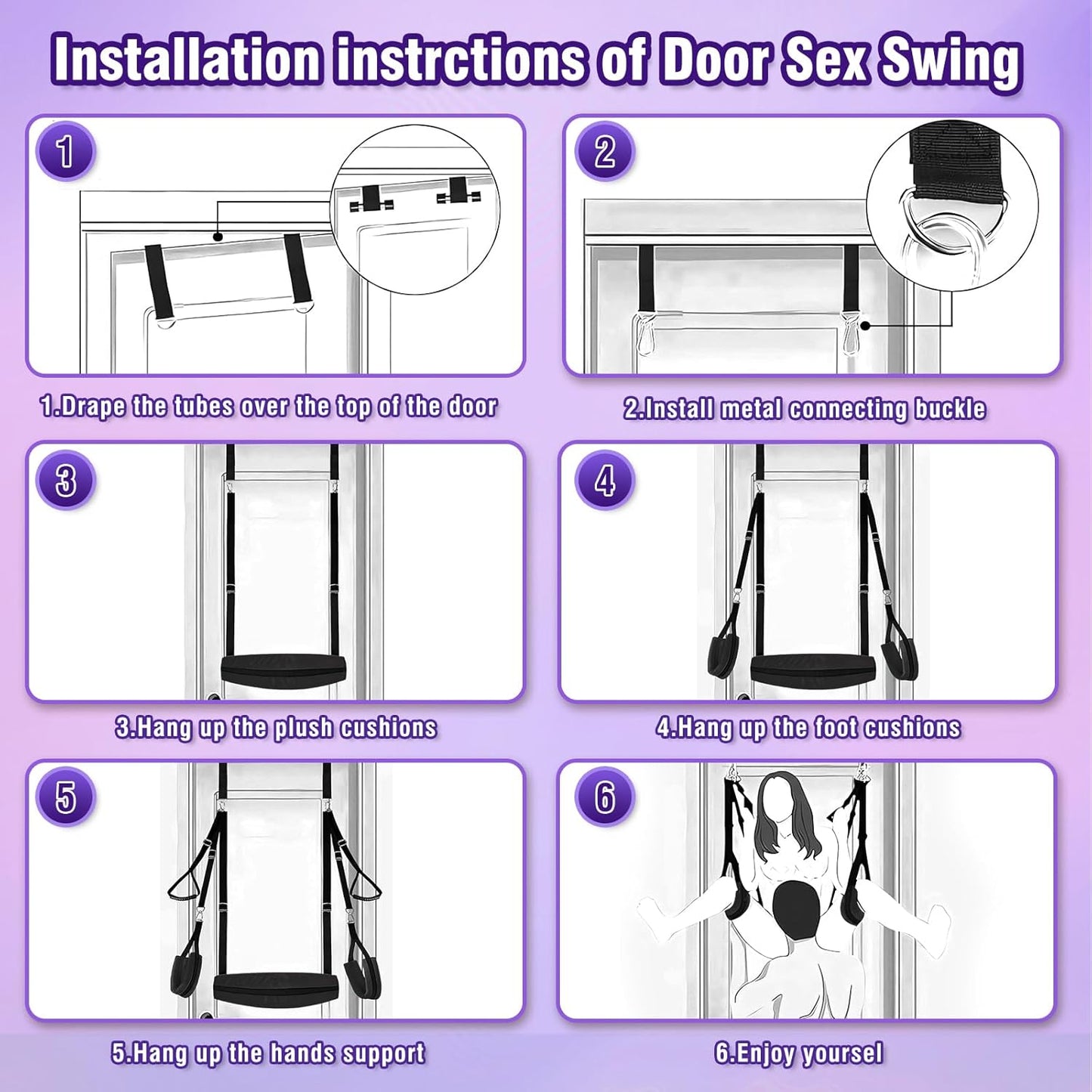 NoctyraX 2 - in - 1 Door Sex Swing Restraint Kit - SinfulX - Personal Care > Sexual Wellness > Sex Swing