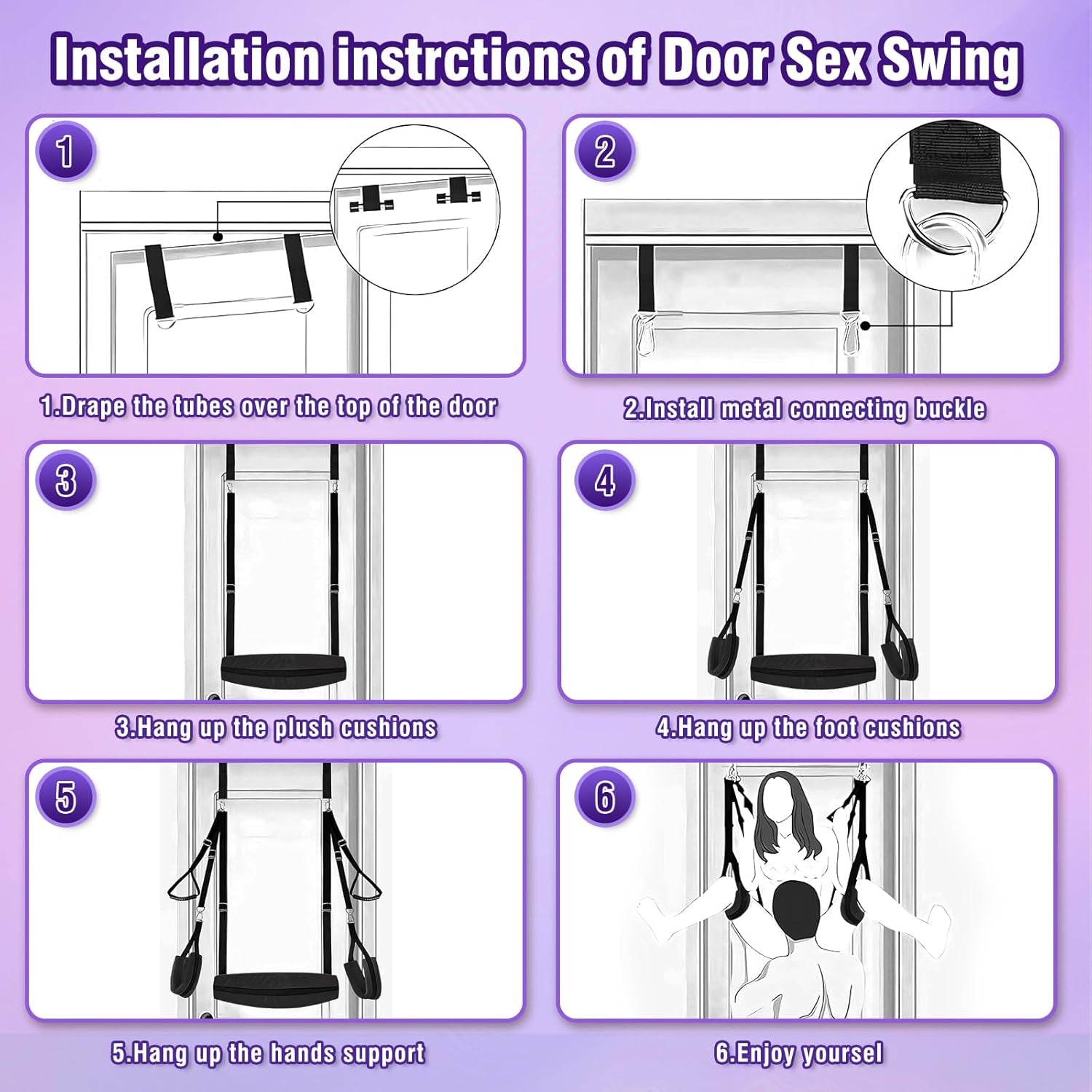 NoctyraX 2 - in - 1 Door Sex Swing Restraint Kit - SinfulX - Personal Care > Sexual Wellness > Sex Swing