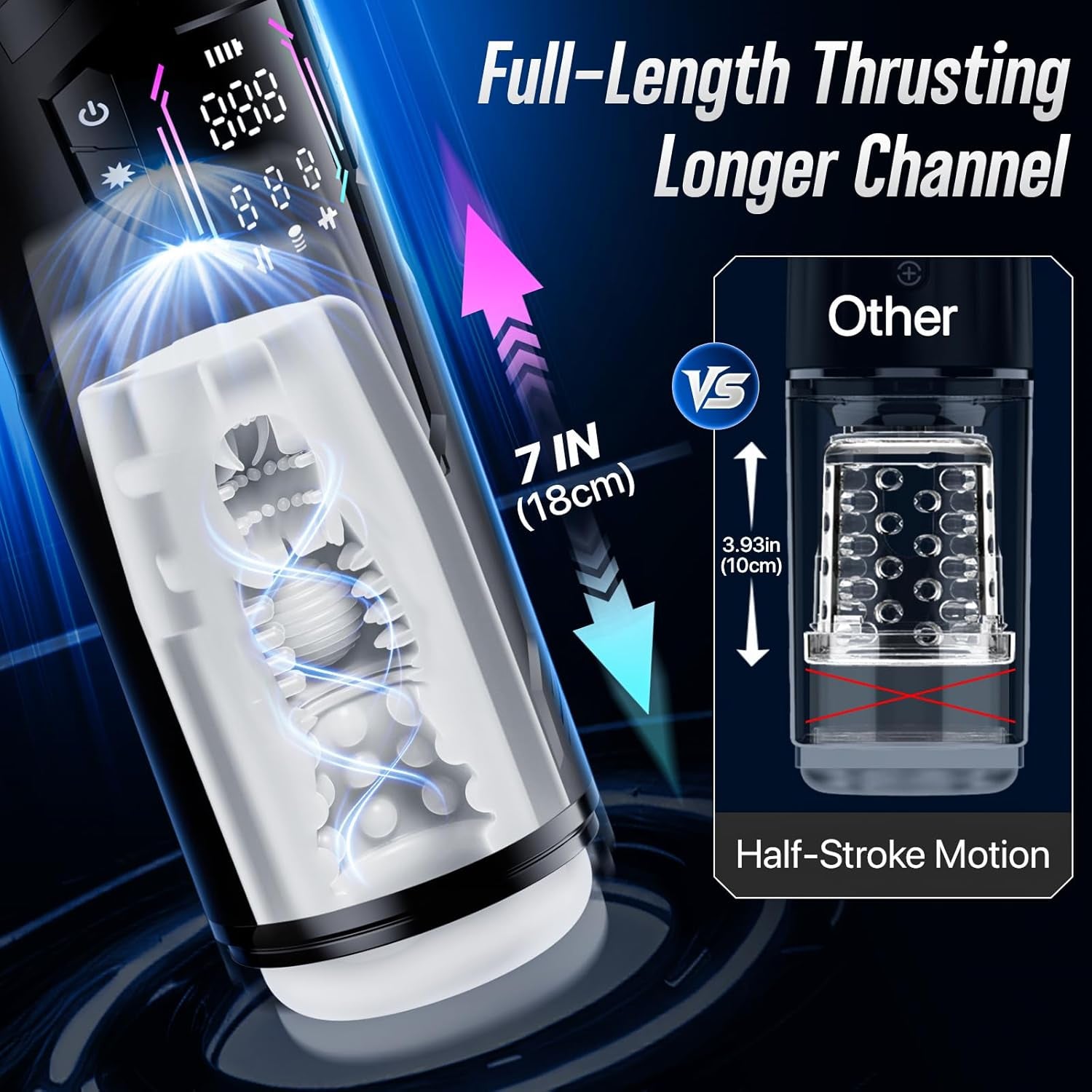 Sex Toys for Men Male Masturbator - AI APP Pocket Pussy Mens Sex Toy with 8 Sucking & Thrusting & Vibrating, Adult Toys Penis Pump Male Stroker, Sex Machine LCD Display & Suction Base - SinfulX - 