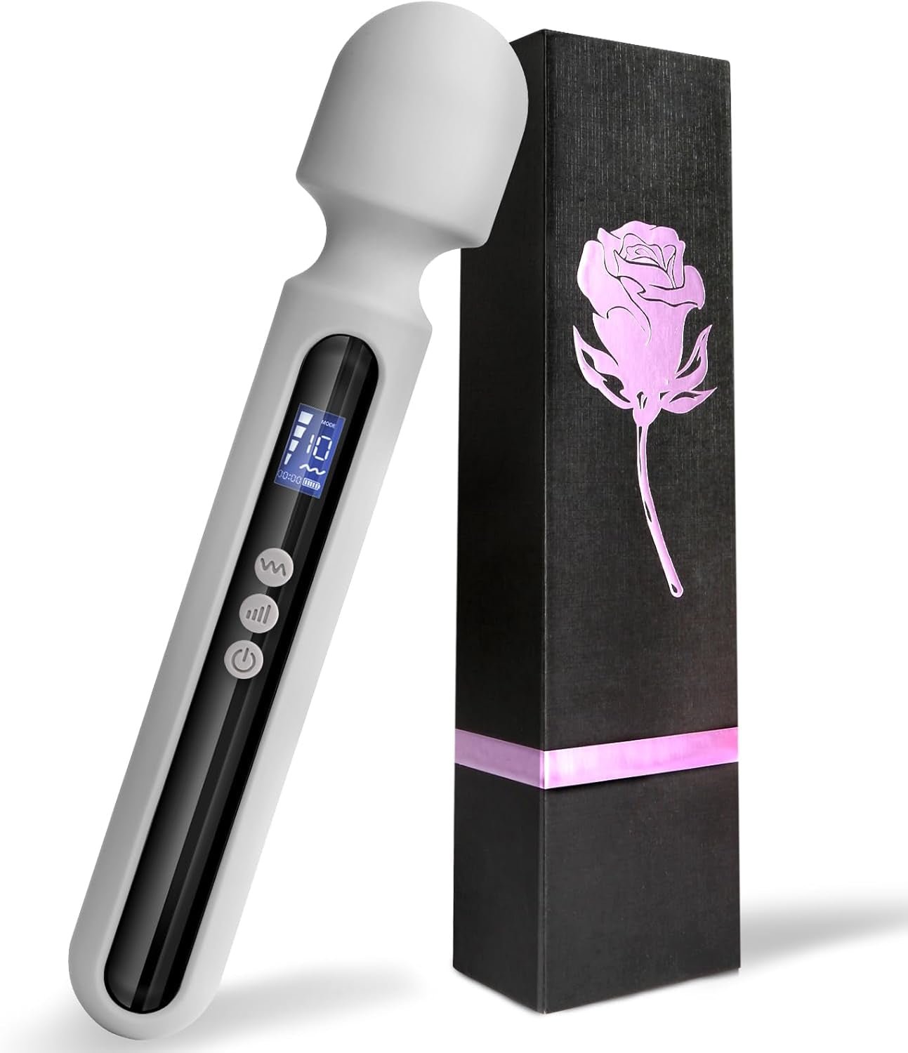 SteelAura 12" Wand Vibrator LCD Display 10 Modes Waterproof - SinfulX - Personal Care > Sexual Wellness > Wand Vibrator