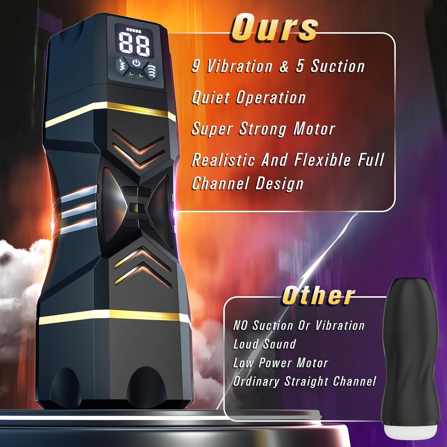Male Masturbator Sex Toys for Men - Vibrating Pocket Pussy with 5 Sucking Blowjob Modes, 9 Vibration Modes Penis Pump Adult Sex Toy, 3D Realistic Texture Vaginal, Soft Sleeve Couple Sex Toys & Game - SinfulX - 