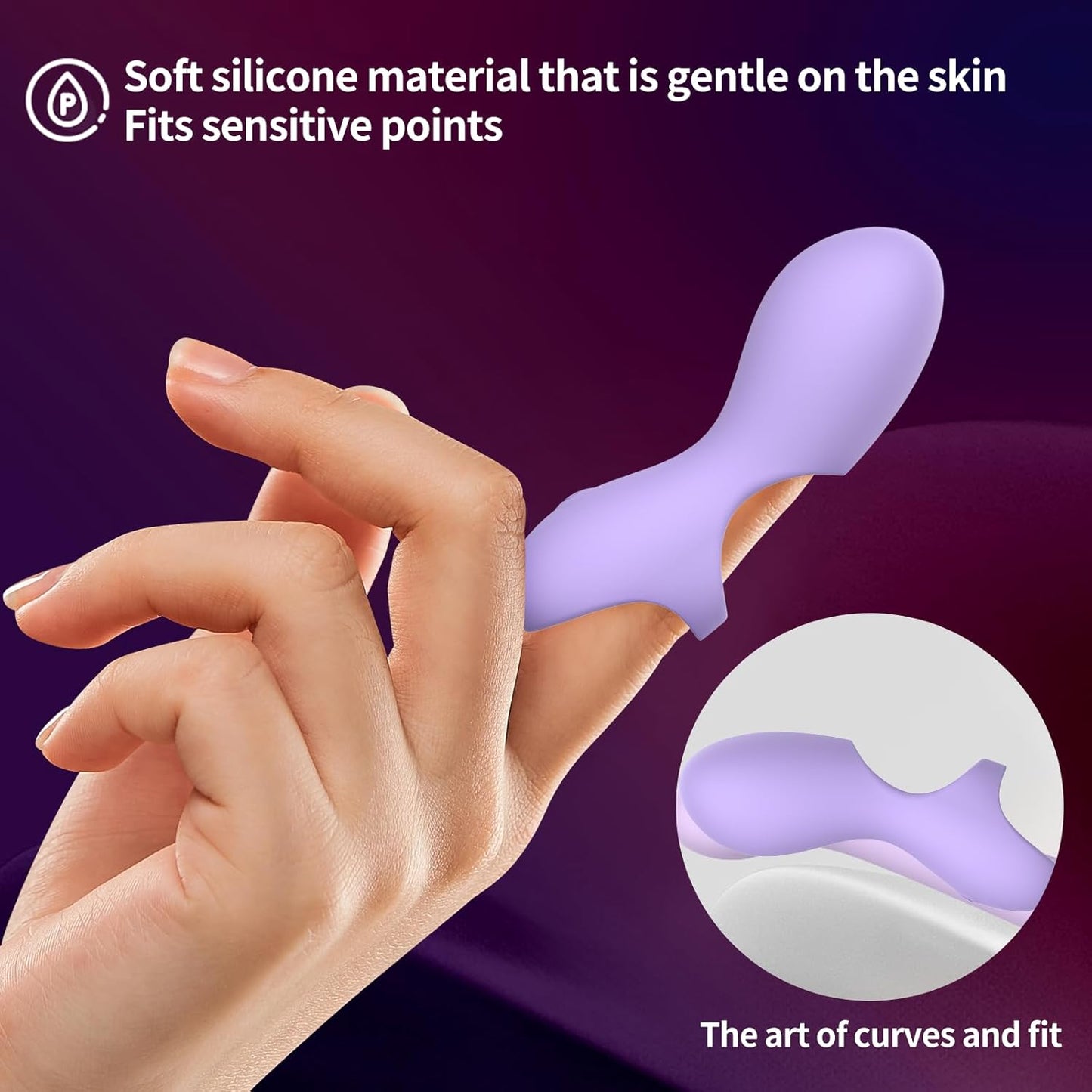 VeloraCurve Finger Vibrator 10 Modes Waterproof Quiet Purple - SinfulX - Personal Care > Sexual Wellness > Finger Vibrator