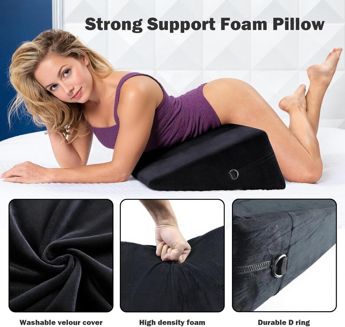 ElevaBond BDSM Positioning Wedge Pillow Set with Straps & Harness - SinfulX - Personal Care > Sexual Wellness > Sex Pillow