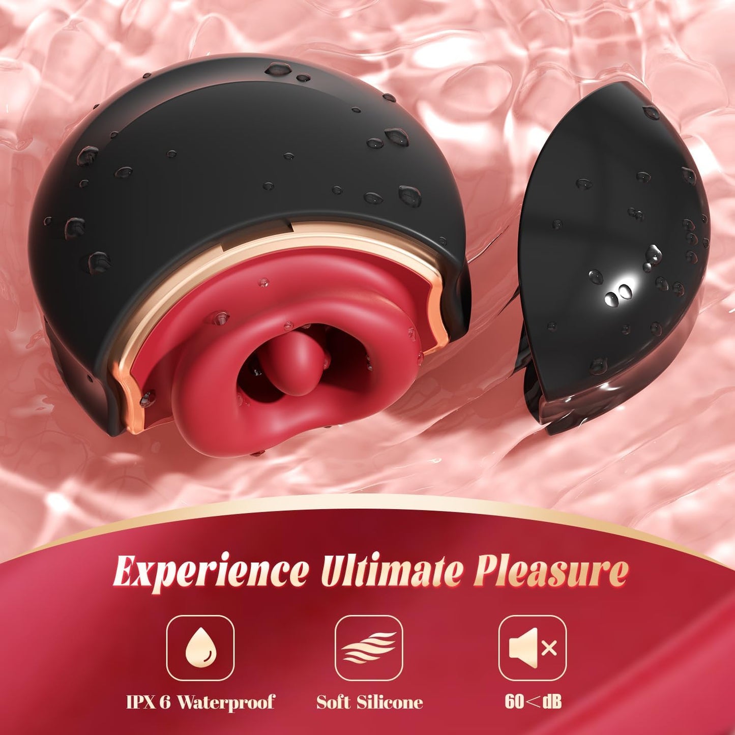 ElyraLuxe Rose Tongue Vibrator 3 - in - 1 10 Modes Clit Toy - SinfulX - Personal Care > Sexual Wellness > Tongue Vibrator
