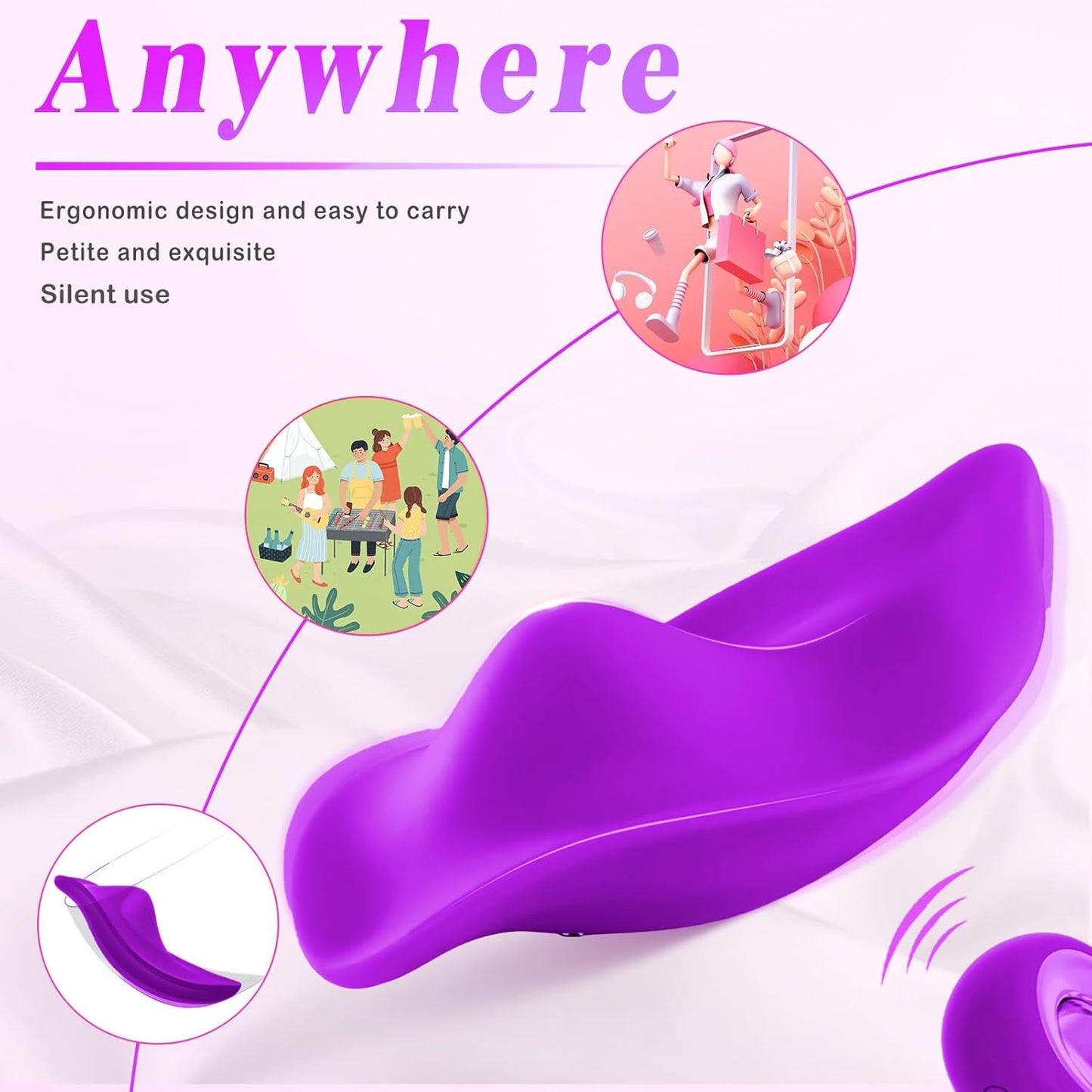 WhisperRose Wearable Panty Vibrator Remote 12 Modes - SinfulX - Personal Care > Sexual Wellness > Panty Vibrator