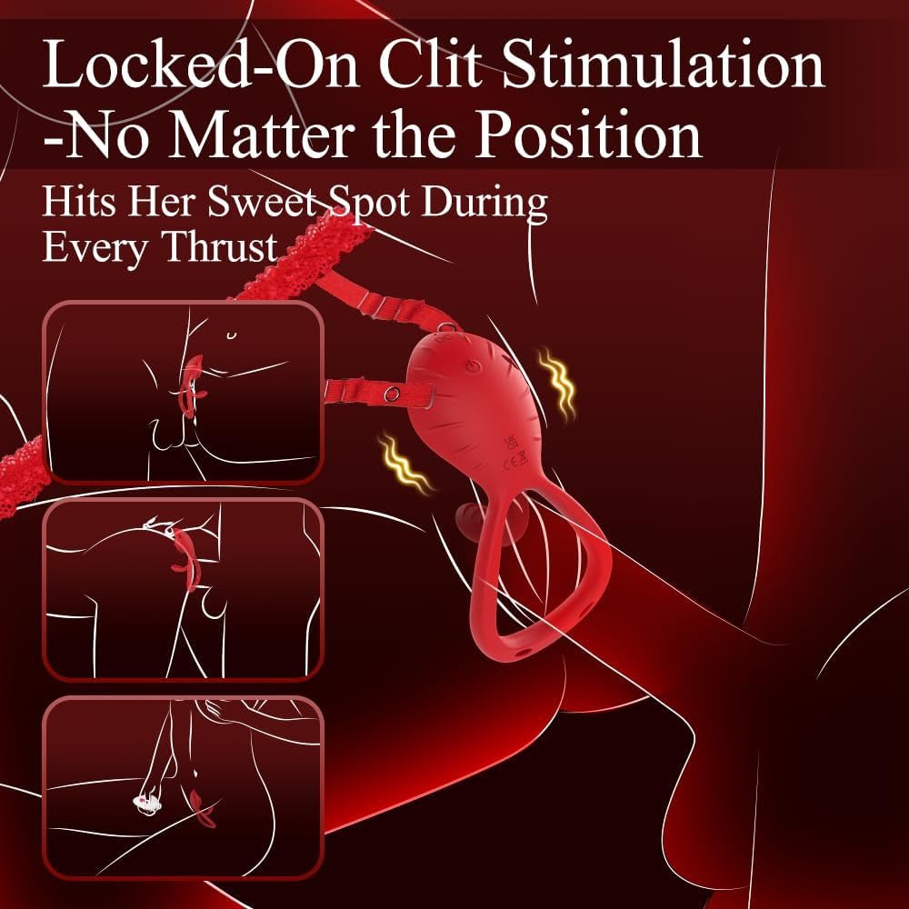 BloomDrive Cock Ring Clit Stimulator G - Spot Wearable 9 Modes - SinfulX - Personal Care > Sexual Wellness > Couples Cock Ring
