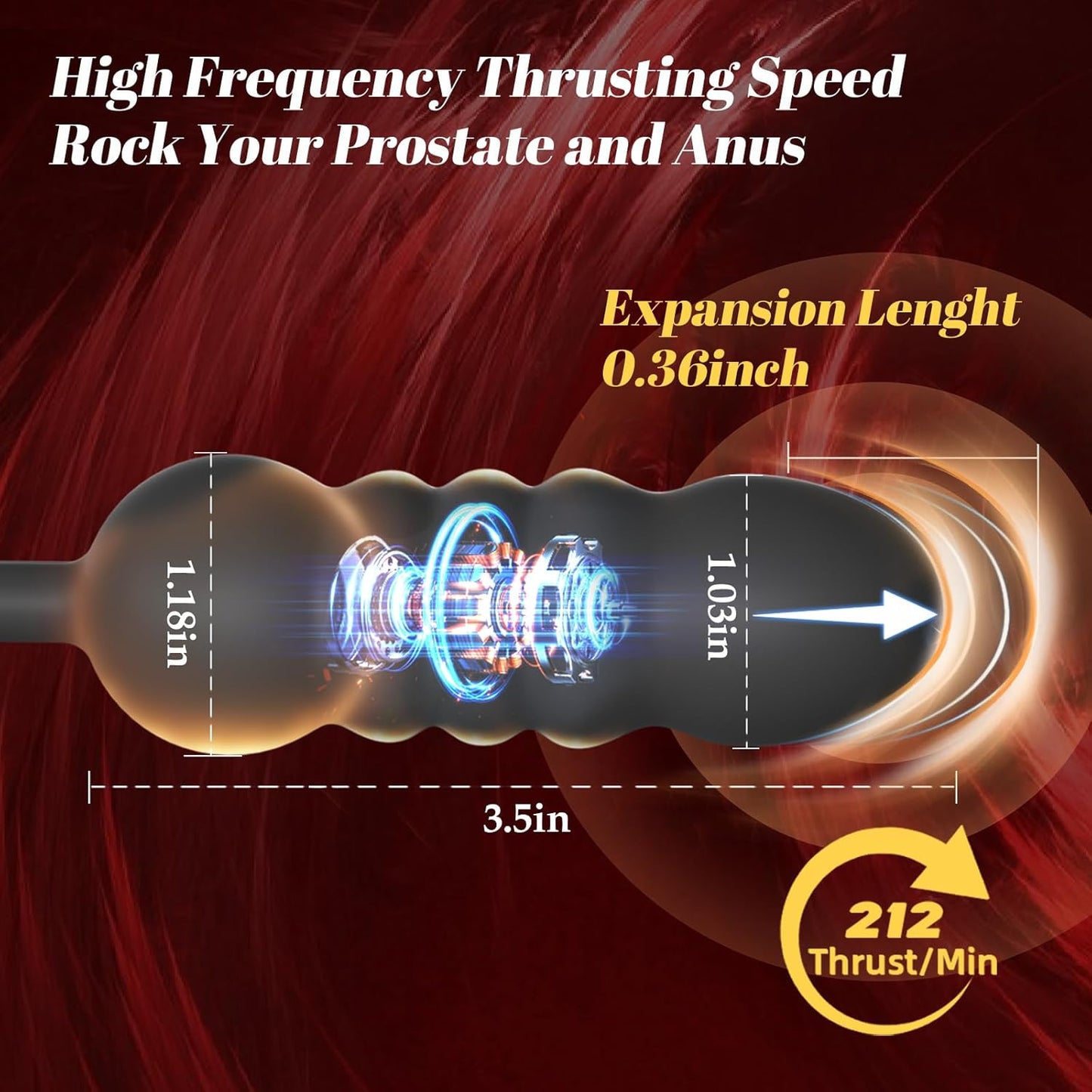 ThrustPulse Thrusting Prostate Massager Cock Ring Remote 9 Modes - SinfulX - Personal Care > Sexual Wellness > Prostate Massager Cock Ring