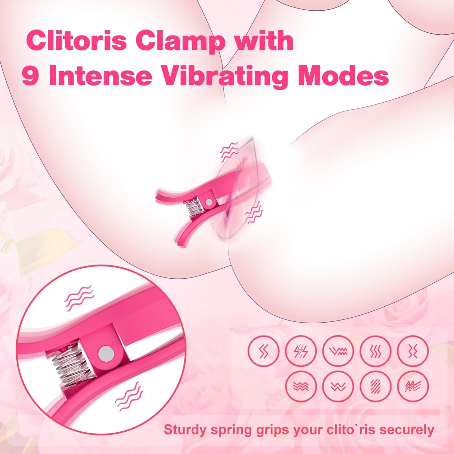 DualClamp Vibrating Nipple & Clitoral Clamps 9 Modes - SinfulX - Personal Care > Sexual Wellness > Nipple Stimulator