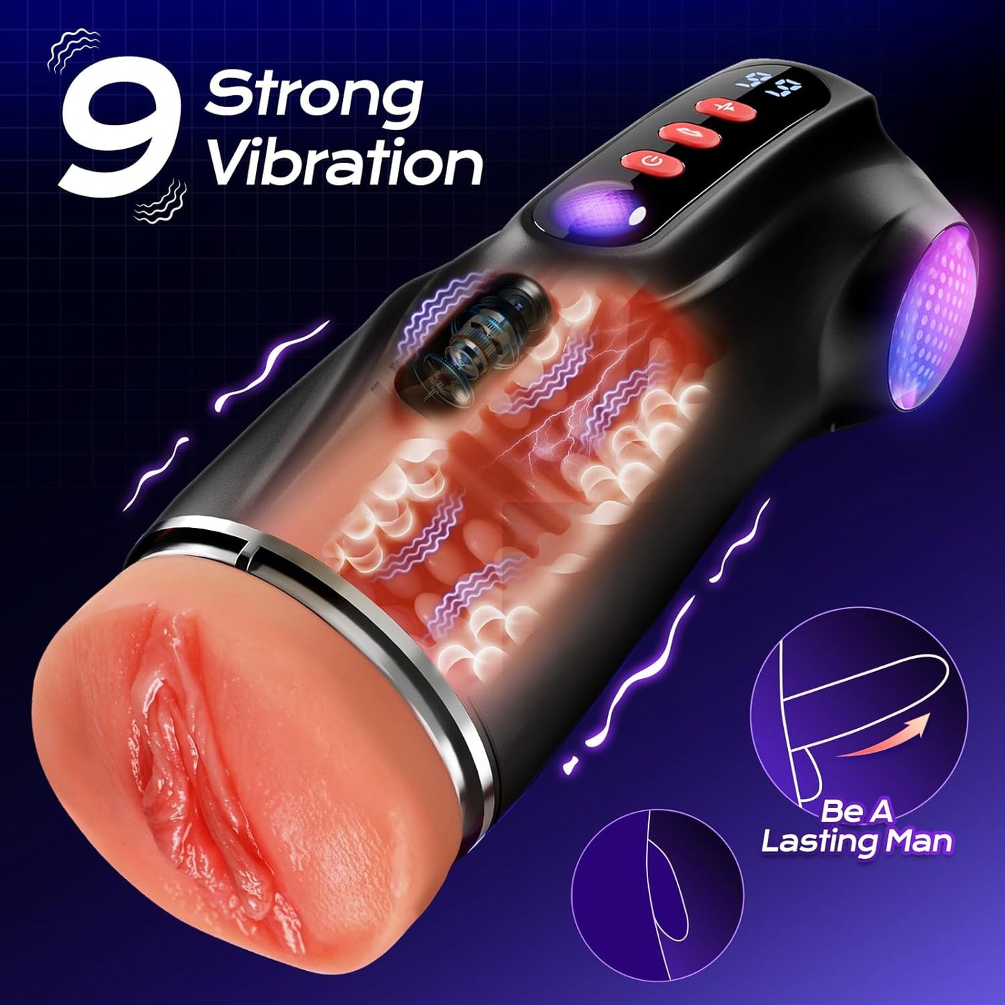 Mens Sex Toy Adult Toys - 3 Sleeves Sets AI Sync APP Male Masturbator Sex Toys for Men with 9 Sucking & 9 Vibrating, Pocket Pussy Penis Pump, Colorful Lighting Stroker Erotic Massage Kits - SinfulX - 