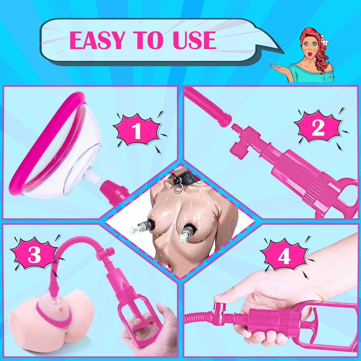 SilvaraX Manual Pussy Pump 4 Cups Kit - SinfulX - Personal Care > Sexual Wellness > Pussy Pump