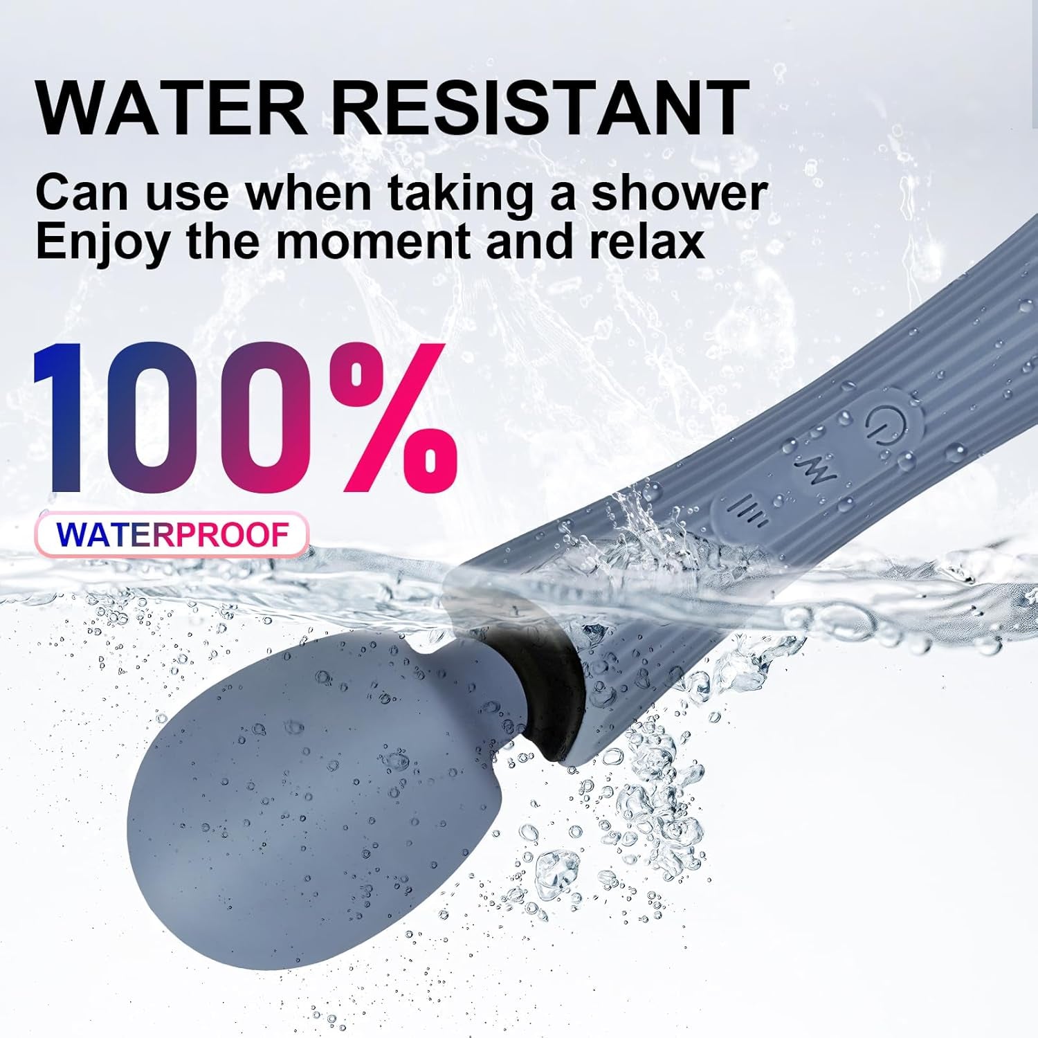 AquaLock Waterproof Wand Vibrator 12 Modes - SinfulX - Personal Care > Sexual Wellness > Wand Vibrator