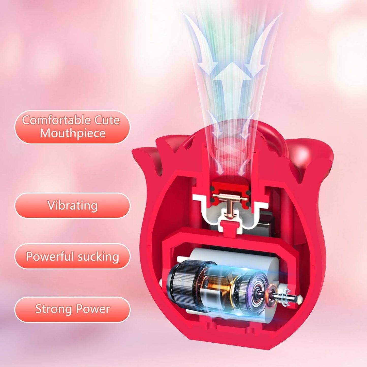 Rose Sex Toy Sucking Vibrator - Rose Adult Toys Clit Sucker Women Sex Toy APP Control Vibrator with 10 Sucting Modes for Clitoral Nipple G Spot Oral Sex Stimulation, Female Sex Toys Women Couples - SinfulX - 