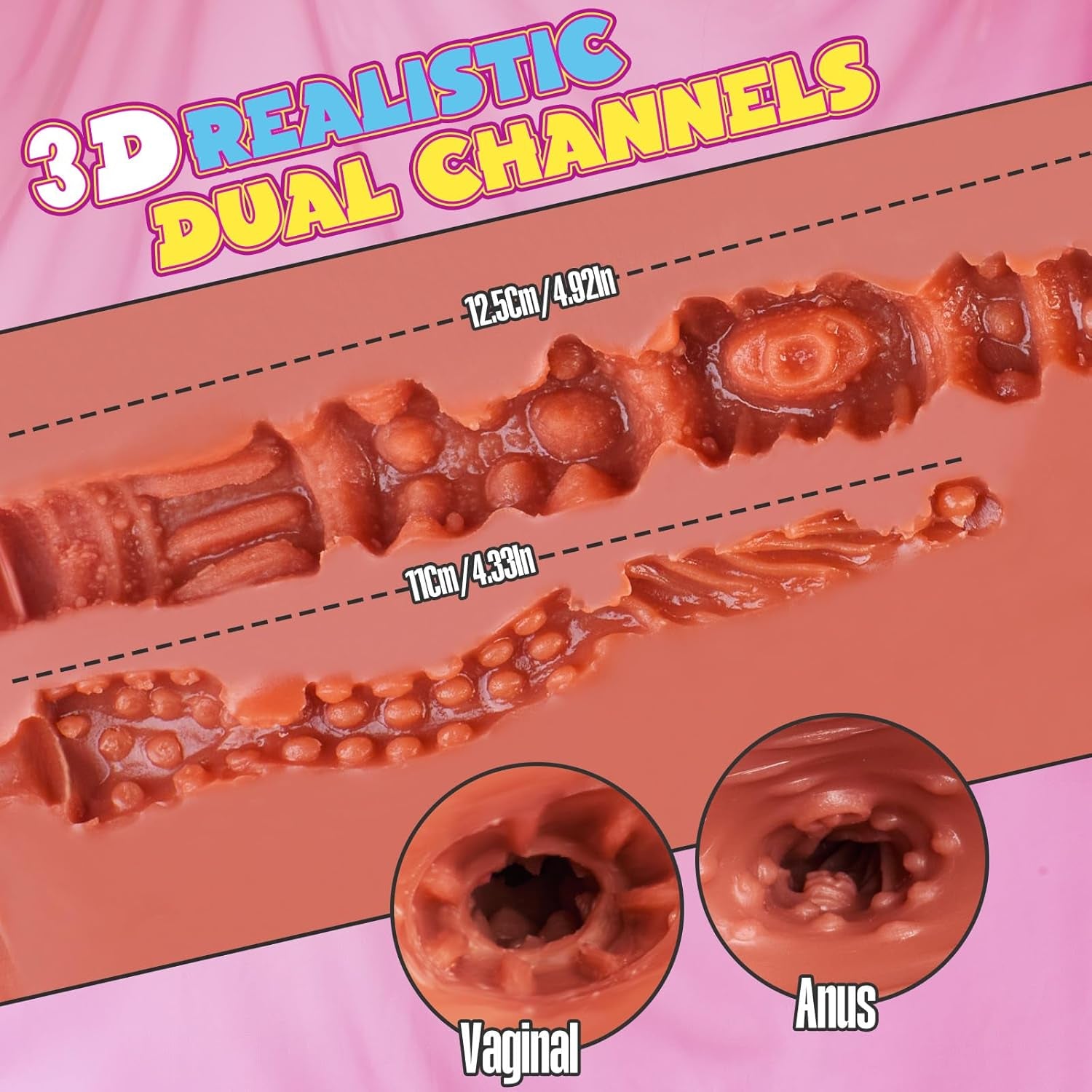 16LB Sex Doll Male Sex Toy - Male Masturbator Realistic Sex Dolls Torso with Big Boobs Butt Realistic Vagina, Male Stroker with Realistic Textured Vaginal Anal Tunnel for Masturbation - SinfulX - 