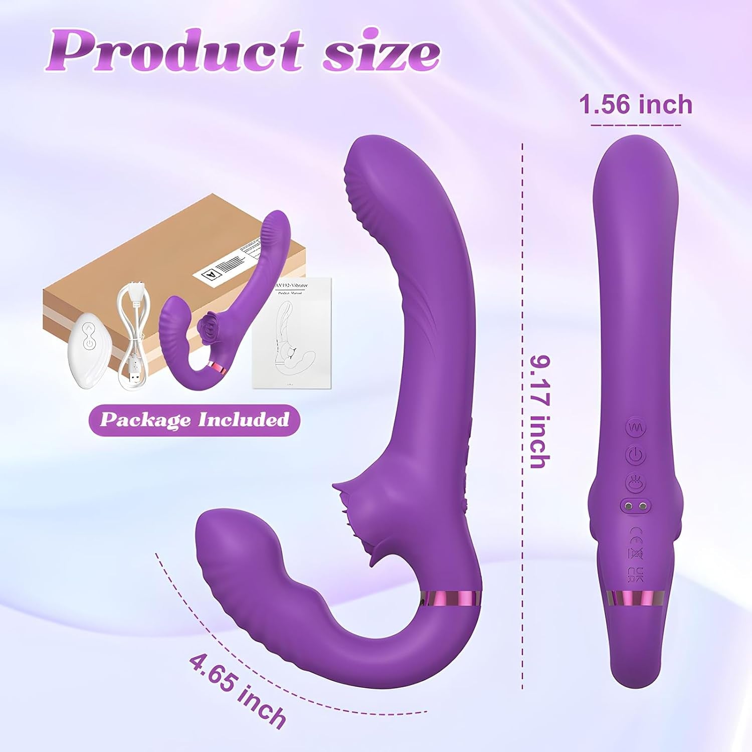 VeloraSync Strapless Strap On Double Ended Vibrator - SinfulX - Personal Care > Sexual Wellness > Strapless Strap - On
