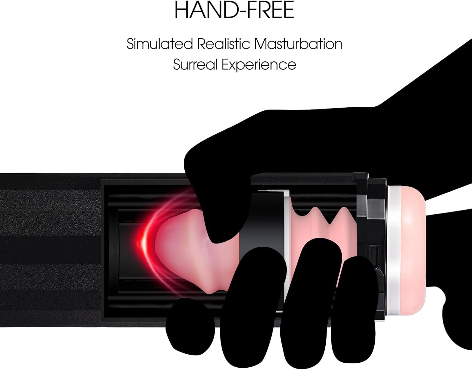 Automatic Male Masturbator Sex Toys - Hands Free Visible Pocket Pussy with 10 Thrusting & 2 Realistic Sleeves & Wearable Strap Adult Toy Blowjob Machine for Men Pleasure | 50Db Quiet - SinfulX - 