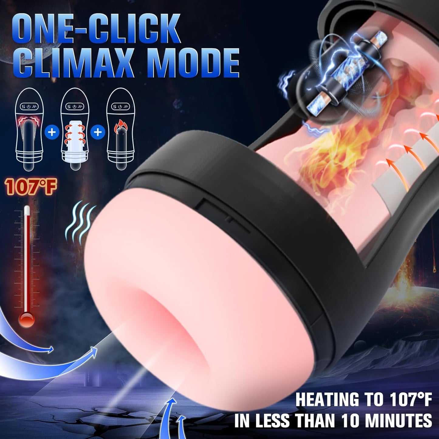 AIVibe AI APP Male Masturbator Heating Suction 10 Modes - SinfulX - Personal Care > Sexual Wellness > Male Suction Vibrator