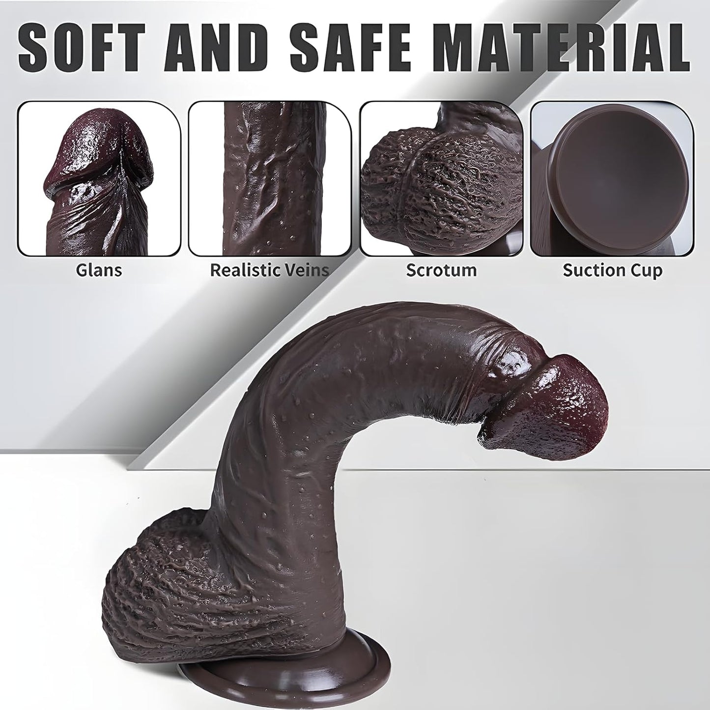 Dildos Squirting Dildo Ejaculating Toy, 8.5Inch Realistic Dildos Soft Feel like Real Skin, Silicone Anal Dildo with Strong Suction Cup for G Spot Anal Play, Adult Sex Toys for Women（Brown） - SinfulX - 
