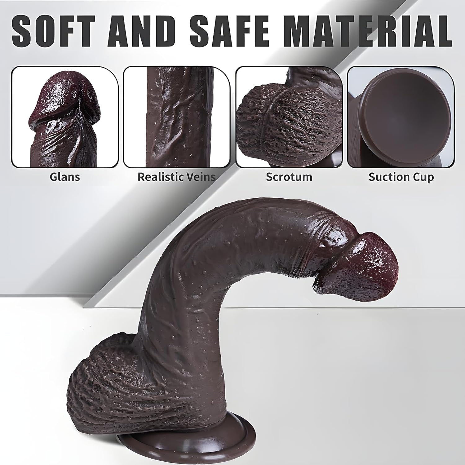 Dildos Squirting Dildo Ejaculating Toy, 8.5Inch Realistic Dildos Soft Feel like Real Skin, Silicone Anal Dildo with Strong Suction Cup for G Spot Anal Play, Adult Sex Toys for Women（Brown） - SinfulX - 
