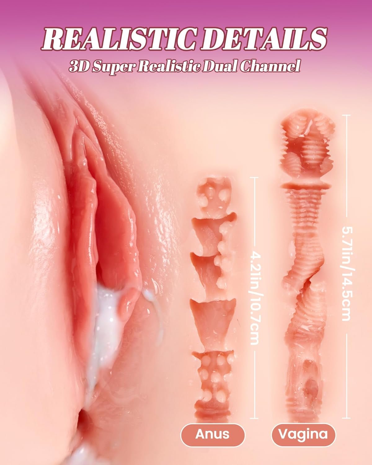 Vibrating Sex Doll Male Masturbator - 5.8LB Realistic Silicone Sex Doll Torso Pocket Pussy Automatic Male Masturbator with Vagina Anal Big Breasts Sexual Adult Sex Toys Pleasure for Men Masturbation - SinfulX - 