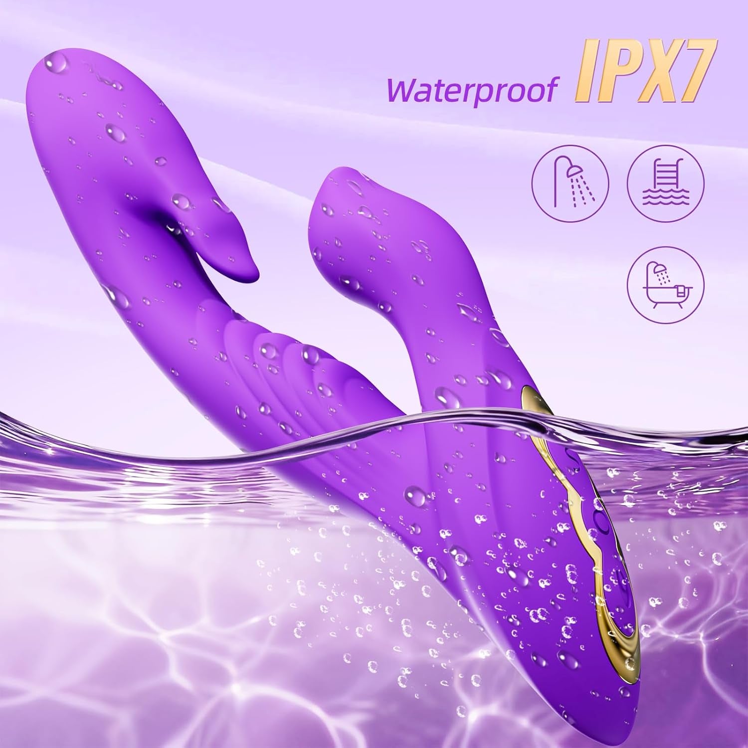 G Spot Tongue Vibrator,Rabbit Sex Toys for Licking Clitoris Stimulation with 10 Tongue Licking & Flapping Vibrating Mode, Rechargeable Waterproof Thrusting Dildo Adult Sex Toys for Women Couple Fun - SinfulX - 