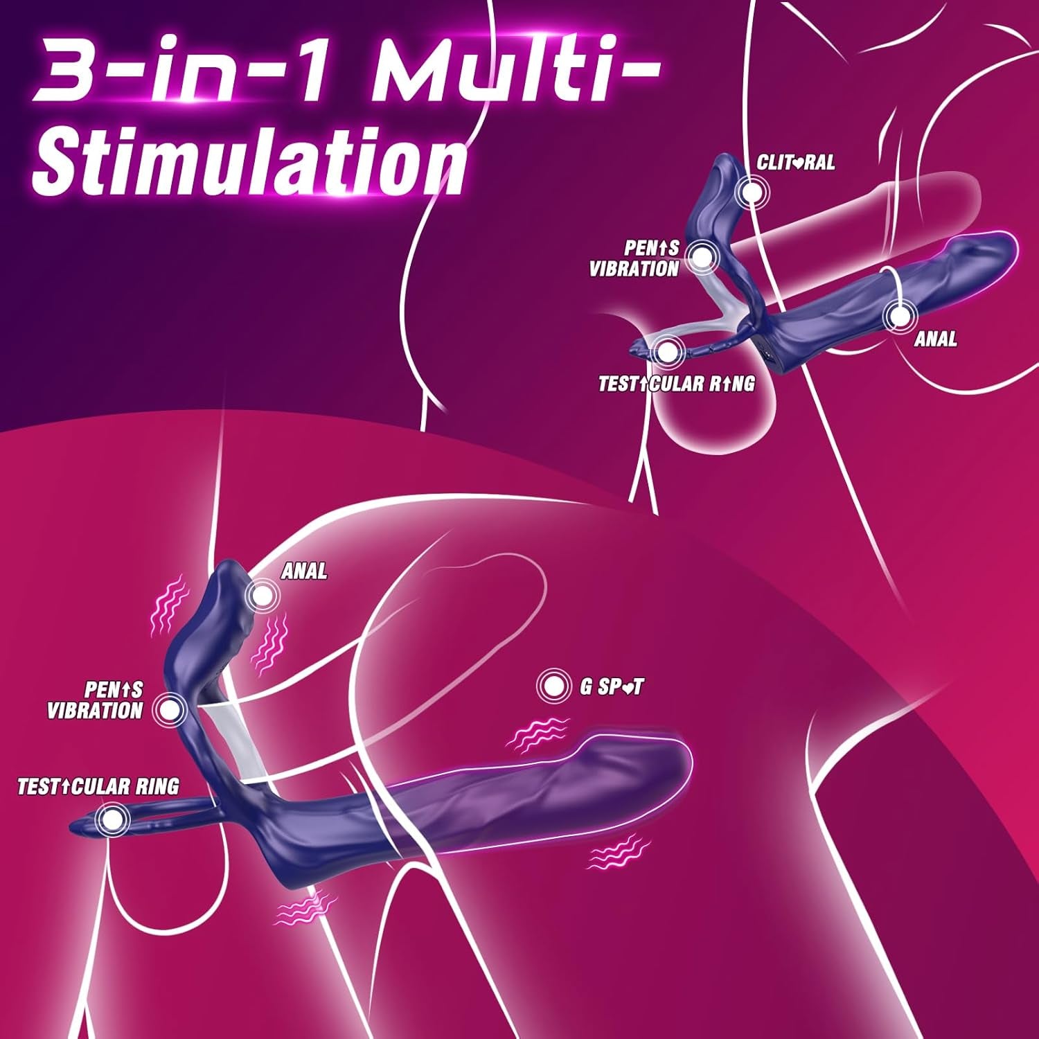 DualDrive Strap - On Cock Ring Clit Vibrator - SinfulX - Personal Care > Sexual Wellness > Couples Cock Ring