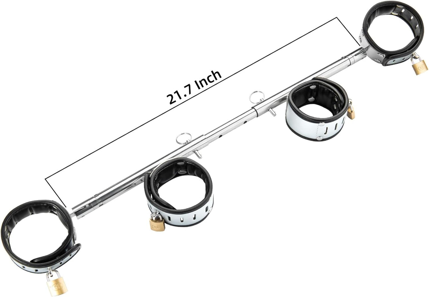 Spreader Bar Heavy Duty Swiveling Stainless Steel Bar Home Gym Equipment with 4 Furry PU Adjustable Cushioned Straps for Fitness Training, Pilates and Yoga Accessories Kit. - SinfulX - 