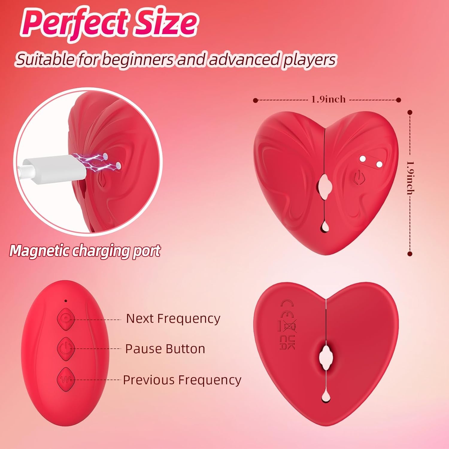 Nipple Toys Nipple Vibrator Sex Toys for Women, Vibrating Nipple Clamps Heart-Shape Butterfly Adult Toys Clitoral Stimulator with 10 Vibration Modes, BDSM Silicone Remote Control Sex Games for Couple