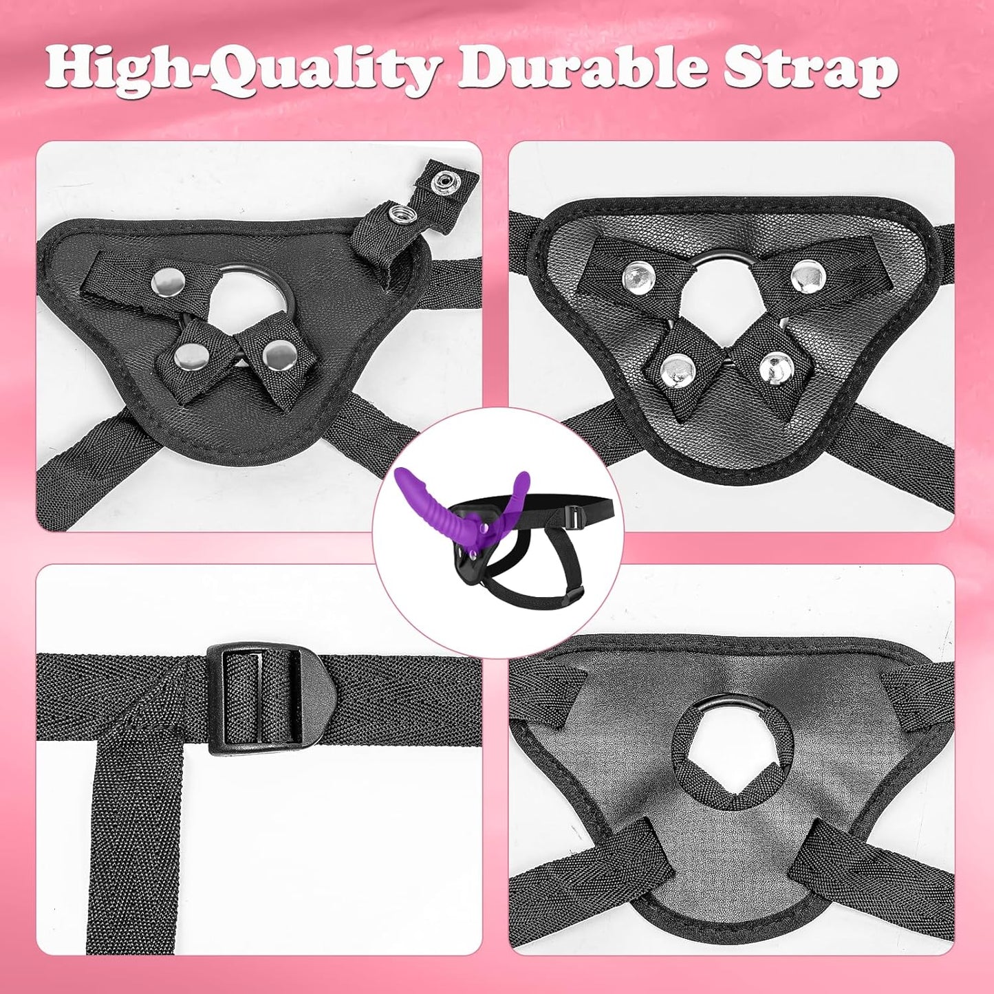 Strap on Dildo Adult Sex Toys - Double Sided Dildo Silicone Big Anal Dildos Toys, Strapon Harness Wearable Pegging Dildos G P Spot Stimulation, Adjustable Strapless Sex Toys for Women Lesbian - SinfulX - 