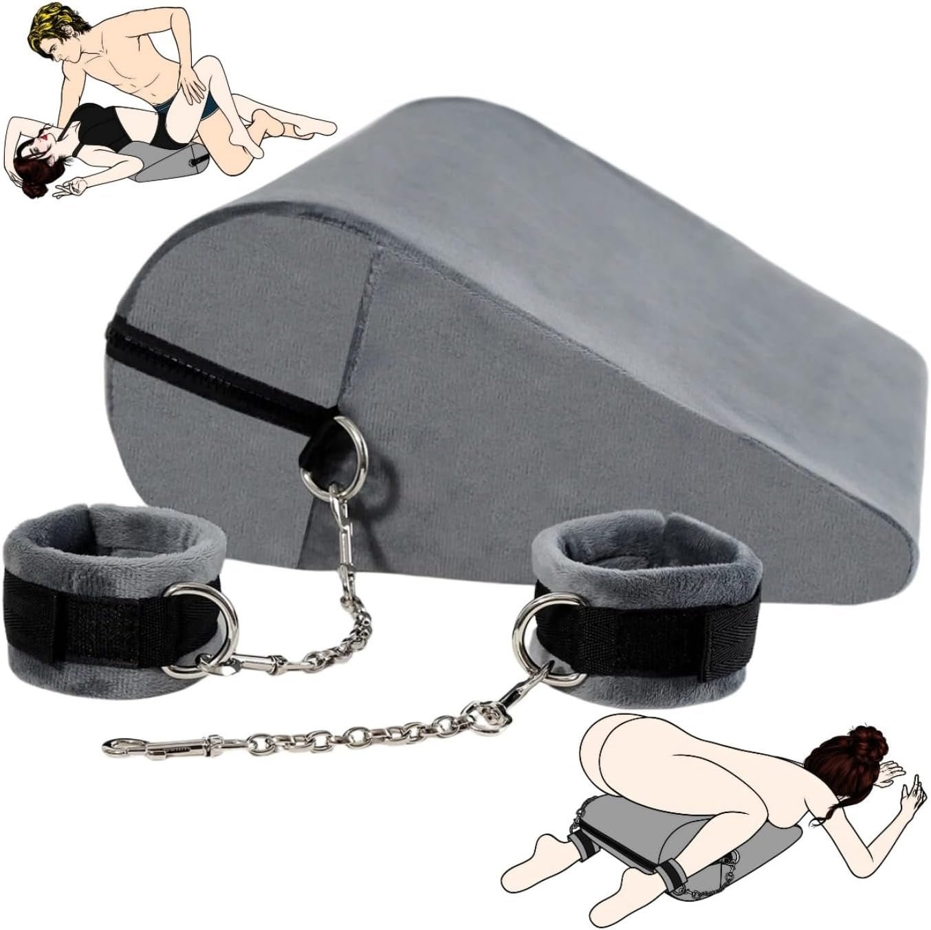 StealthBond Foam Sex Pillow with Handcuffs Support Set - SinfulX - Personal Care > Sexual Wellness > Sex Pillow