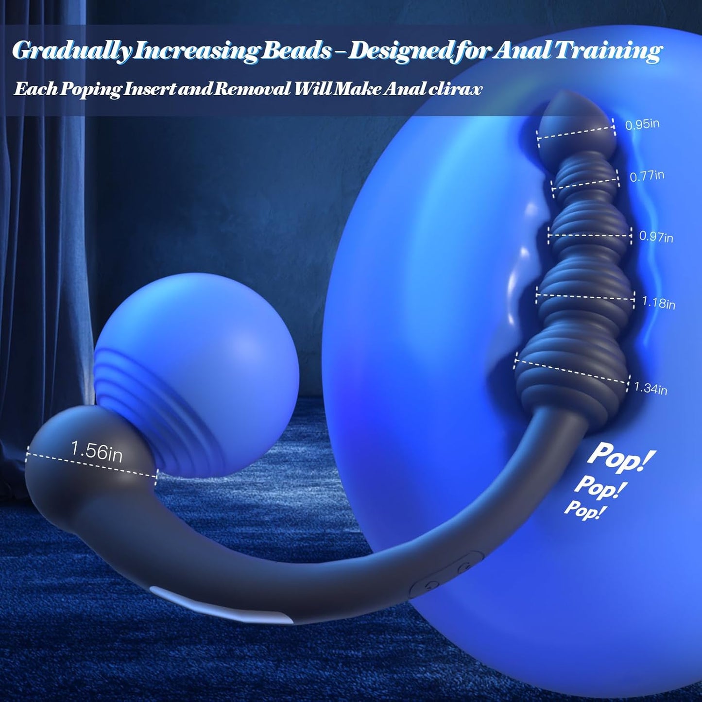 Dual - Ended Vibrating Prostate Massager Anal Beads Sex Toys, Curved Anal Dildo Butt Plug Vibrator, Male Adult Sex Toy for Men Women Couples, Long Prostate Wand Anal Trainer Game Play - SinfulX - 