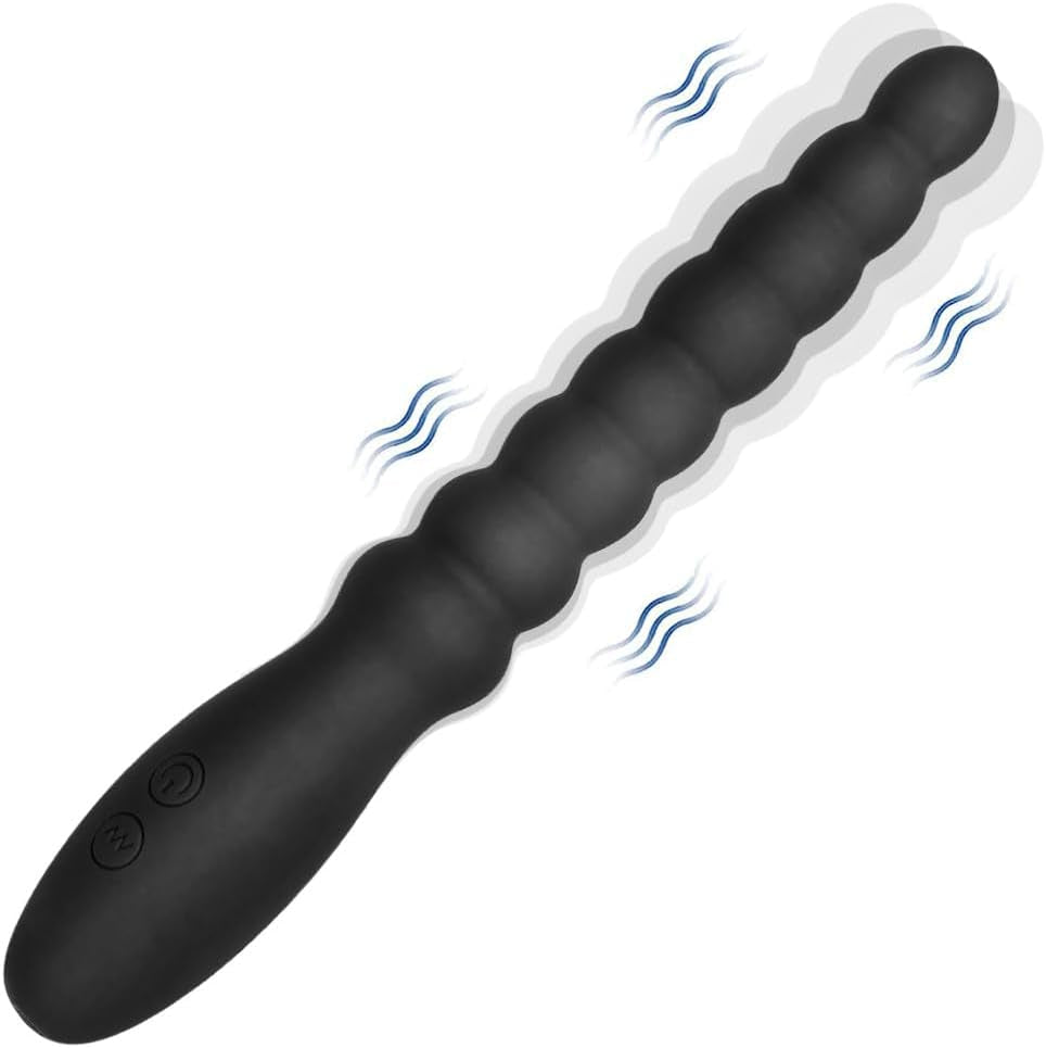 Vibrating Anal Beads Butt Plug Adult Sex Toys for Men Women Couples, Rechargeable Anal Plug Bullet Vibrator Waterproof G-Spot Stimulator Male Prostate Massager, Silicone Anal Dildo for Beginners